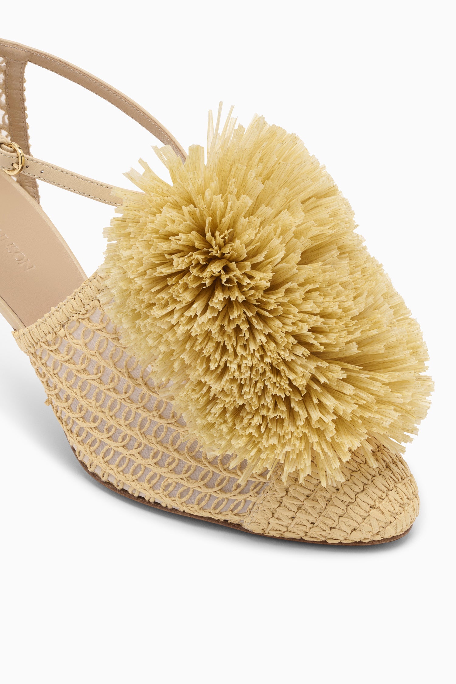 Ulla Johnson Raffia escarpin sable beige talon 75 mm