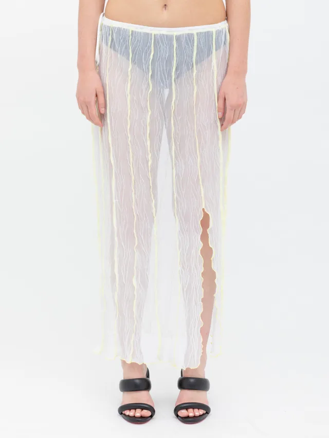 Ester Manas Crumpled jupe longue blanche mesh