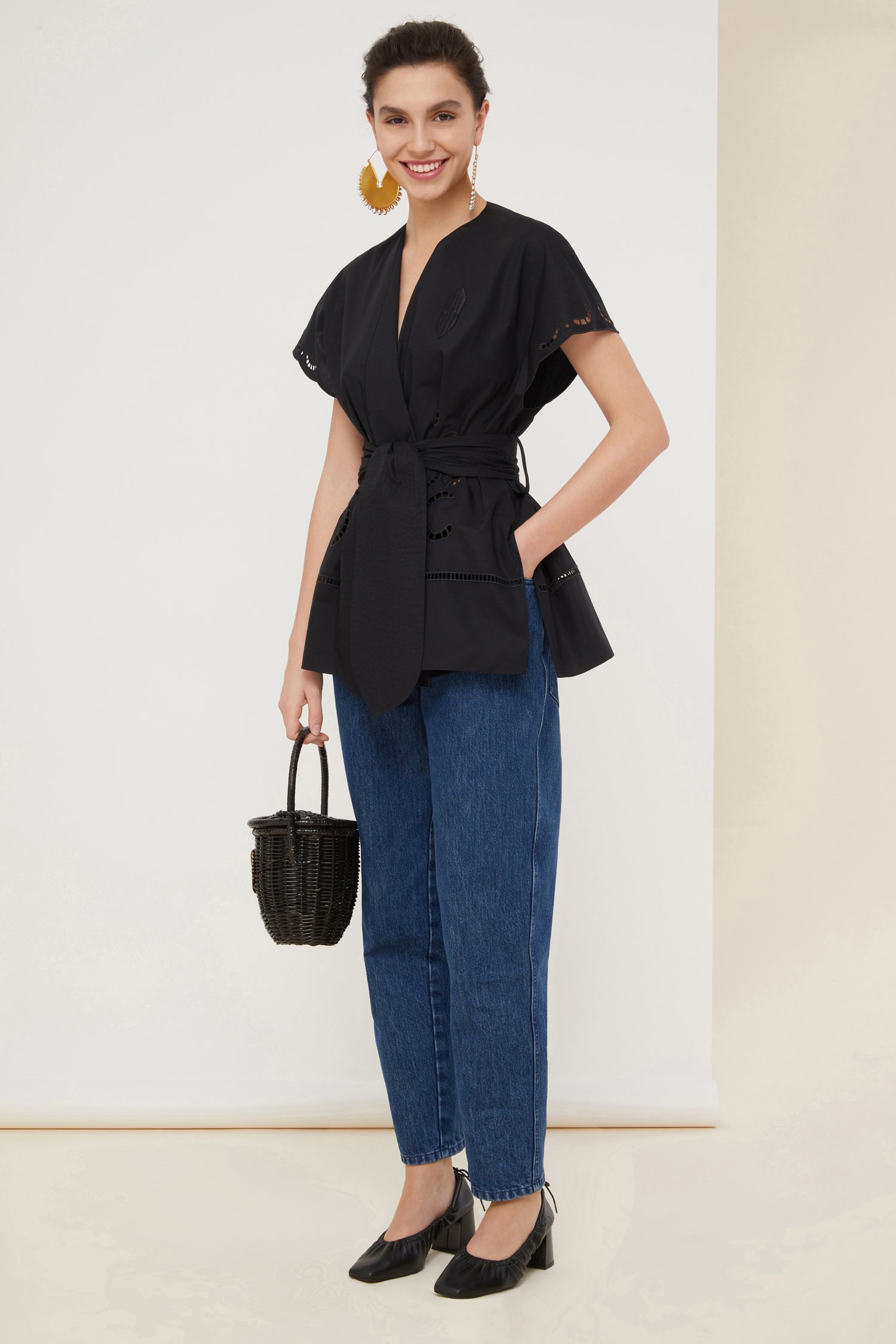 Patou FO005 escarpins cuir vegan noirs talon bloc