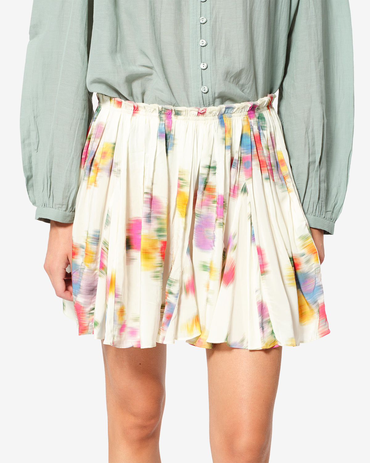 Isabel Marant Livy JU0497FA jupe plissée écru fleurs