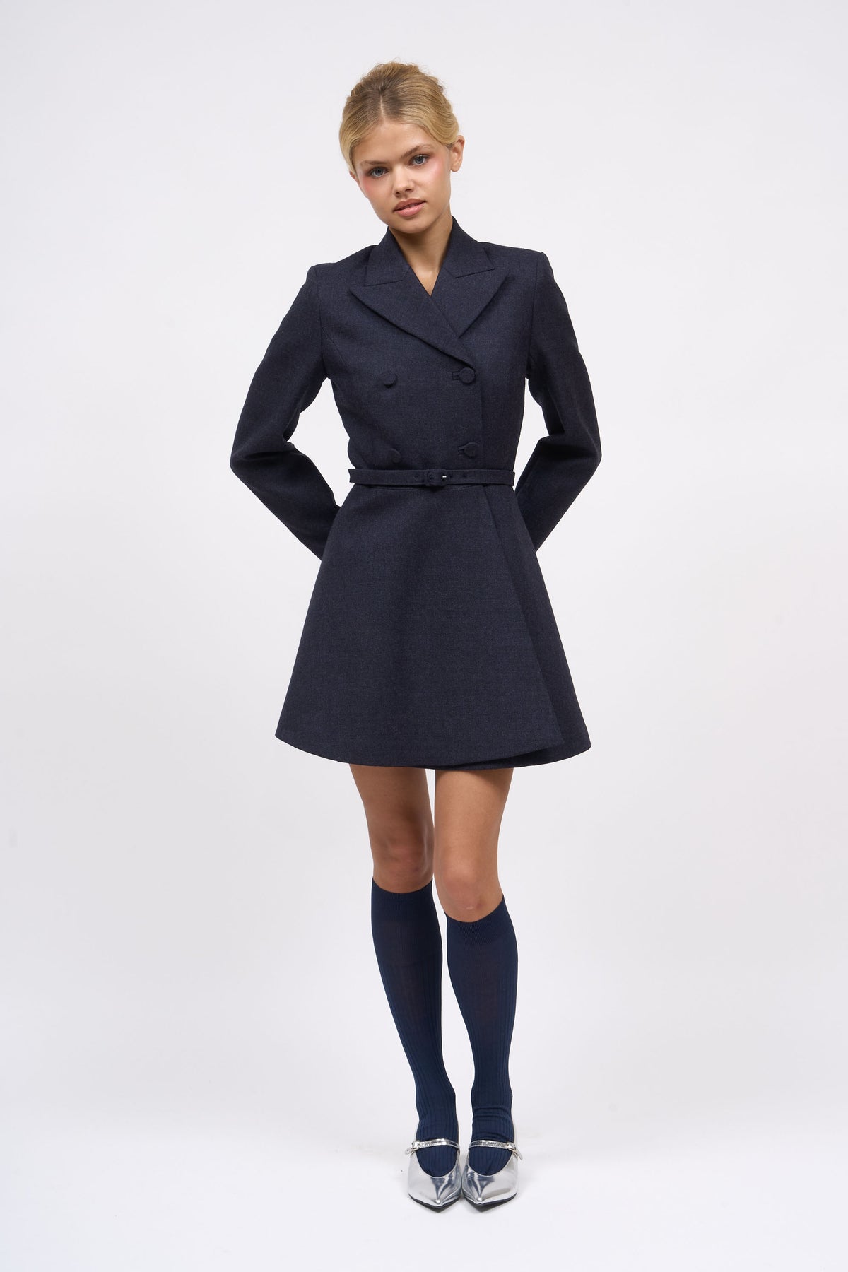 Paul & Joe Amelie robe-veste twill laine ceinturée doublée