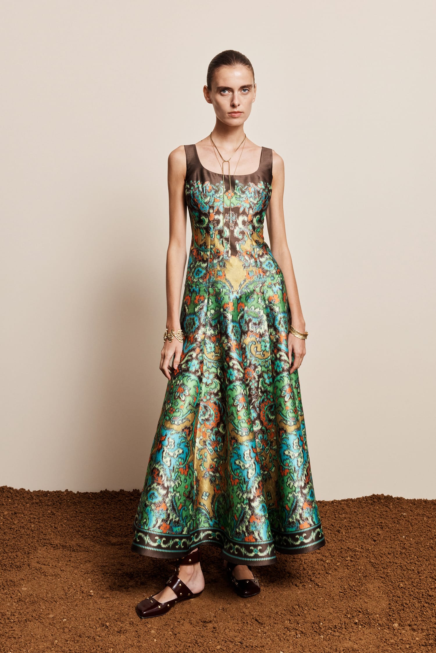 Alemaïs Charlotte Gown robe midi évasée recyclée