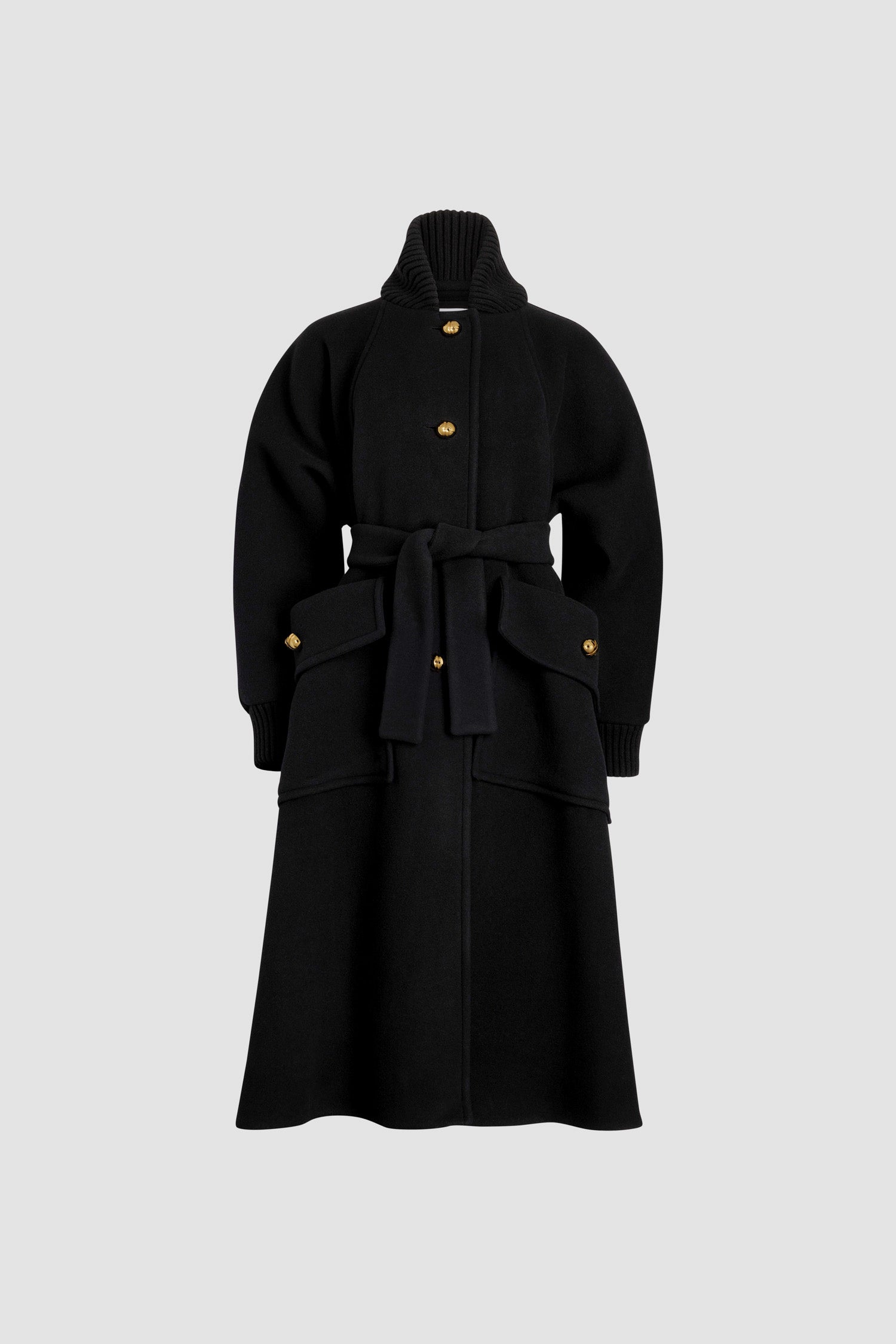 Patou Coats manteau CO022 noir laine cachemire oversize