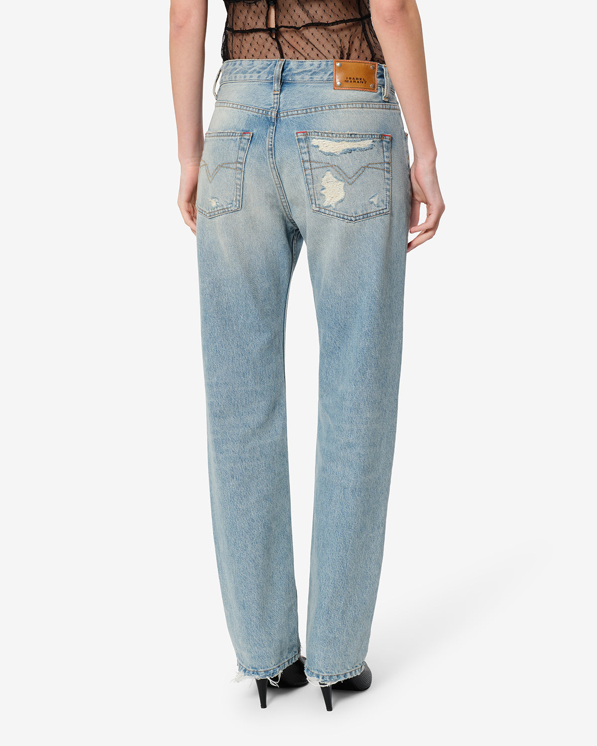 Isabel Marant Daya jean bleu vintage regular coton