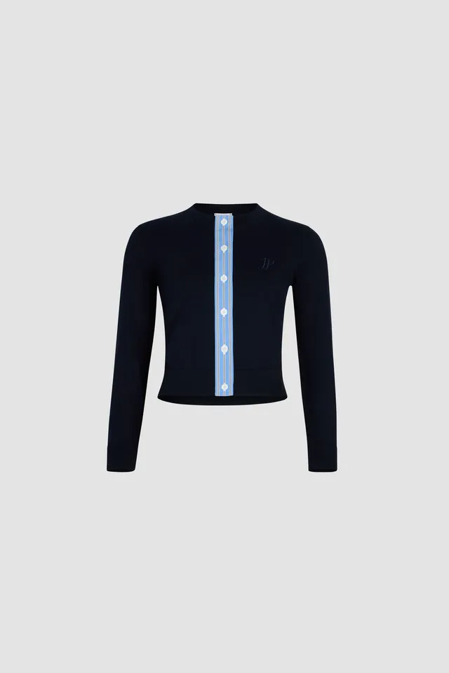 Patou P25KN223 cardigan coton JP bleu marine