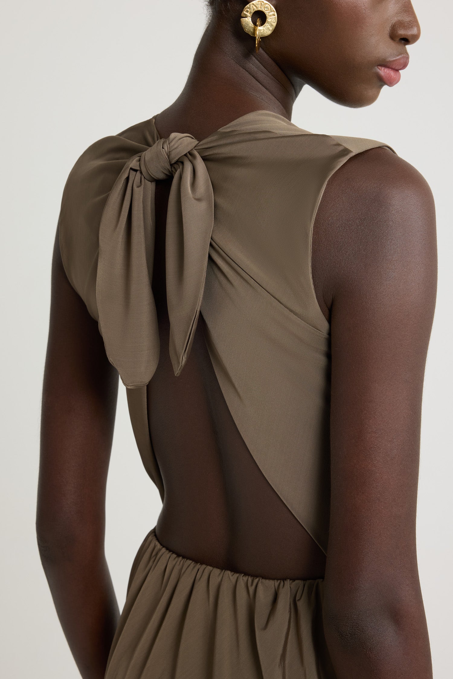 Patou P25JE1479973809B robe midi mocha jersey stretch