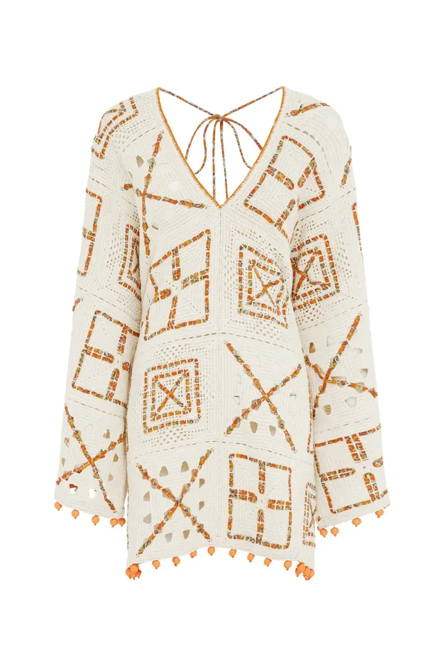 Alemaïs Marva robe mini crochet coton manches longues