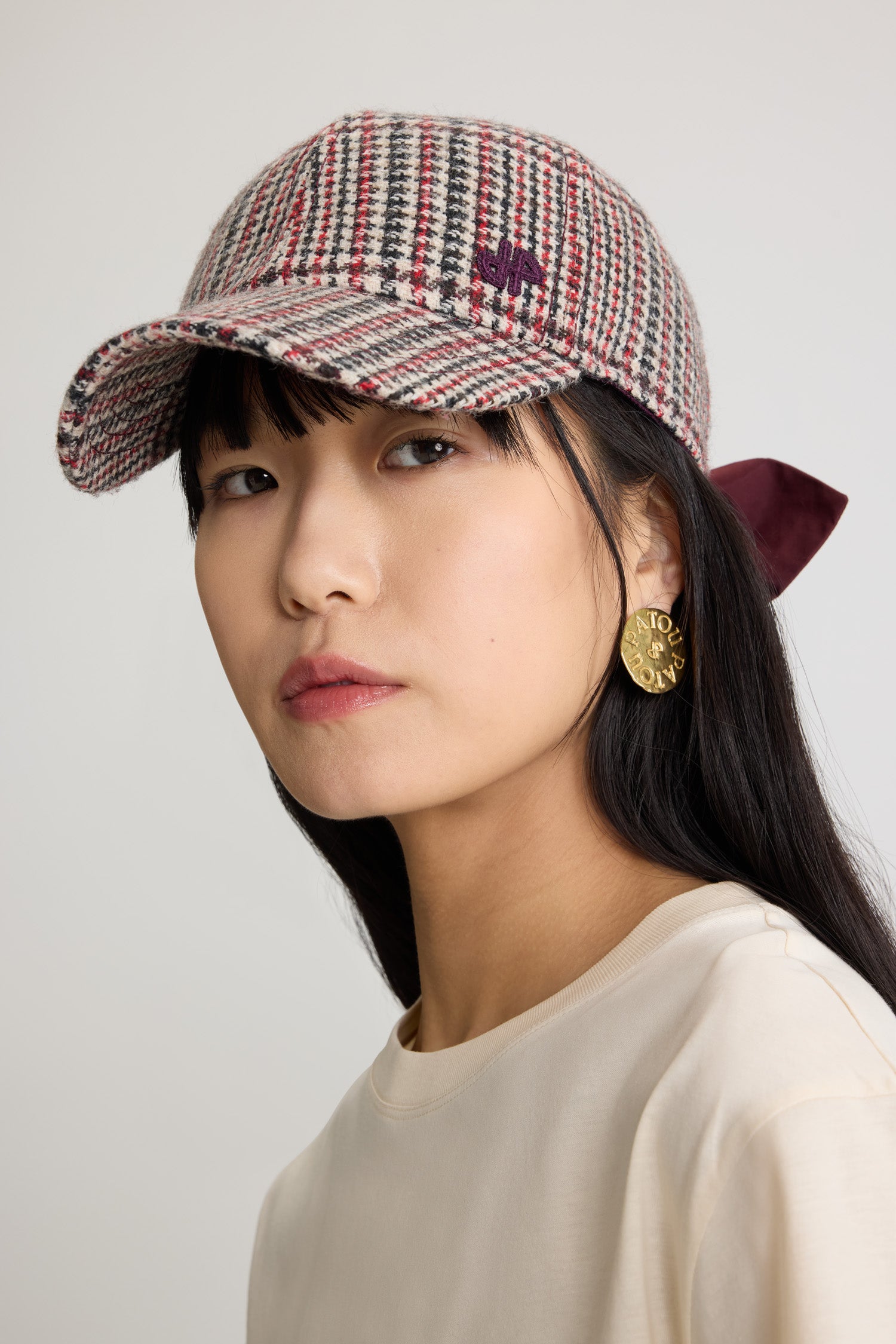 Patou Couture casquette flanelle Prince Of Wales