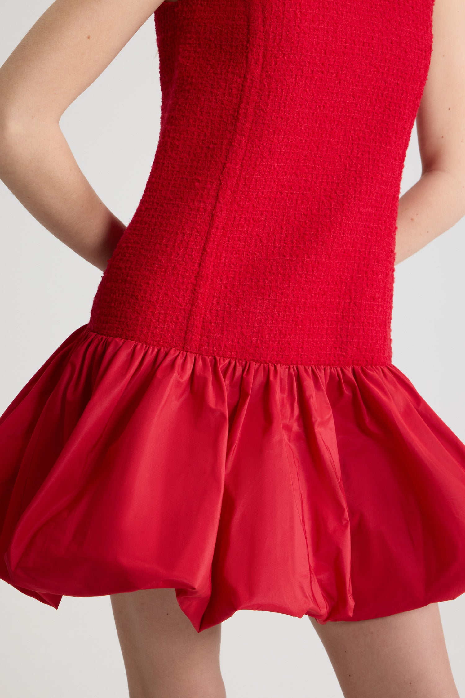 Patou H25DR2050223312R robe rouge tweed laine Scarlet