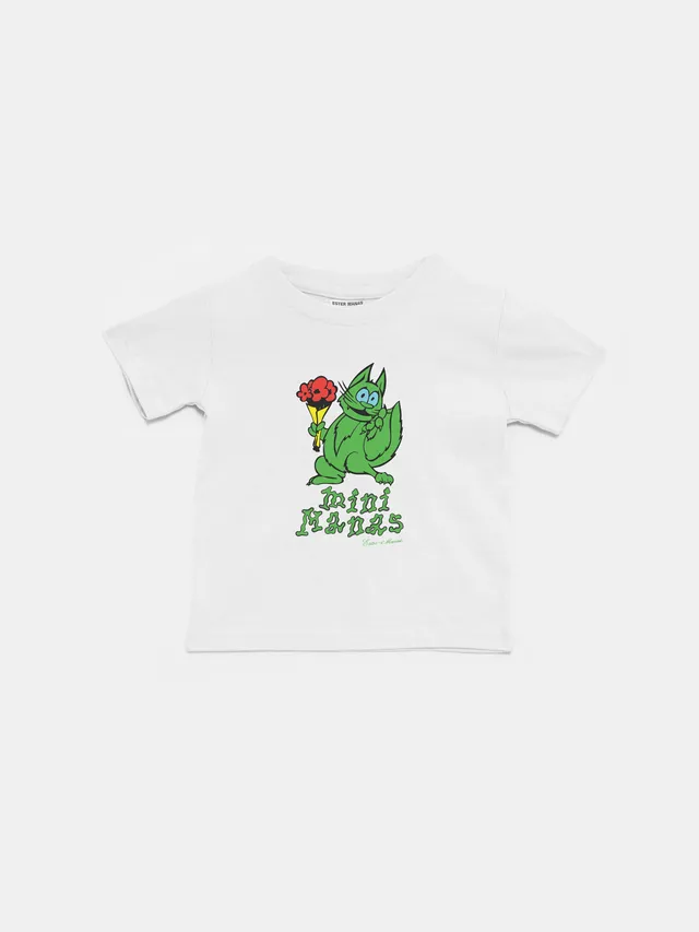 Ester Manas Mini Manas t-shirt bébé chat vert blanc