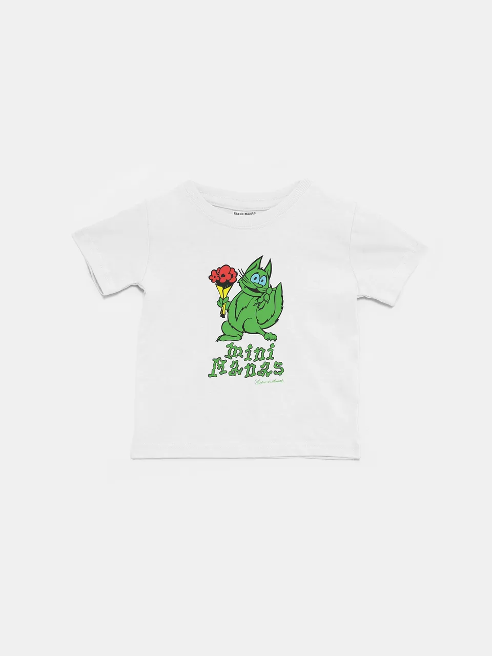 Ester Manas Mini Manas t-shirt bébé chat vert blanc