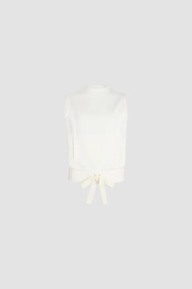 Patou P25JE159 sweat sans manches ivoire coton bio XS-XL