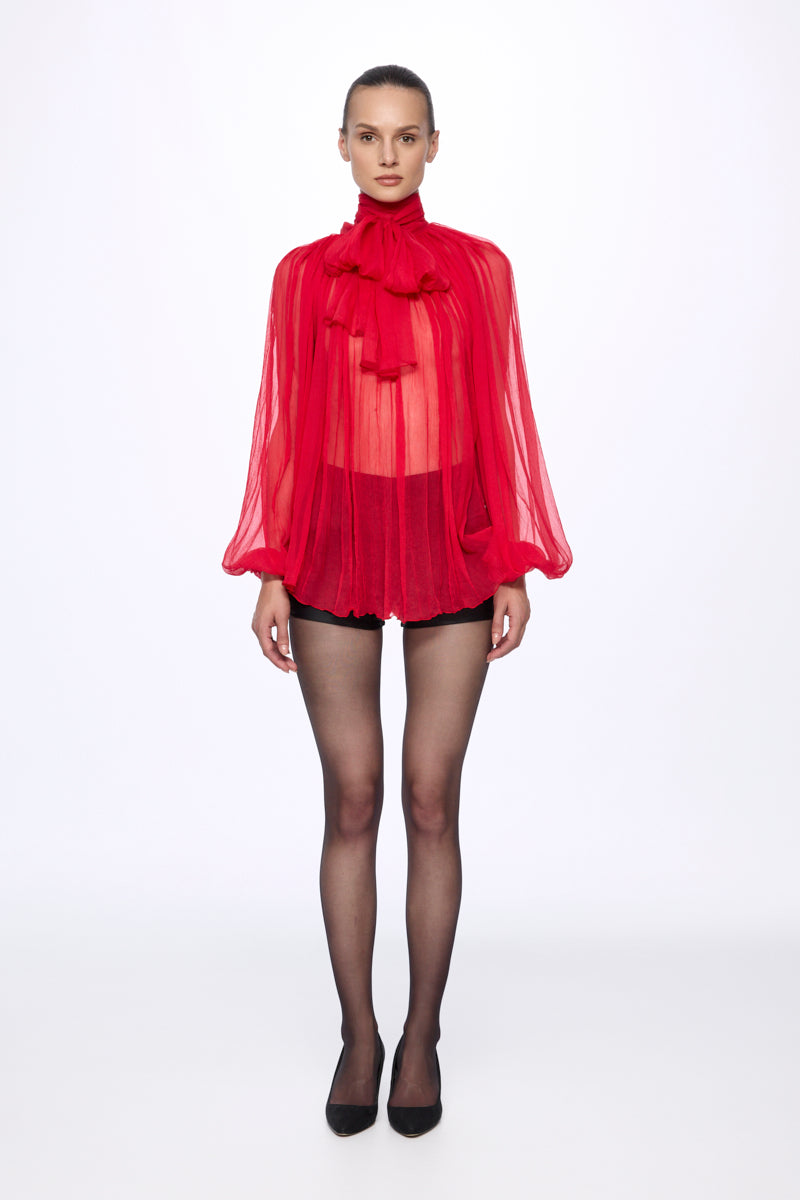 ATU Body Couture Red chemisier soie rouge taille S