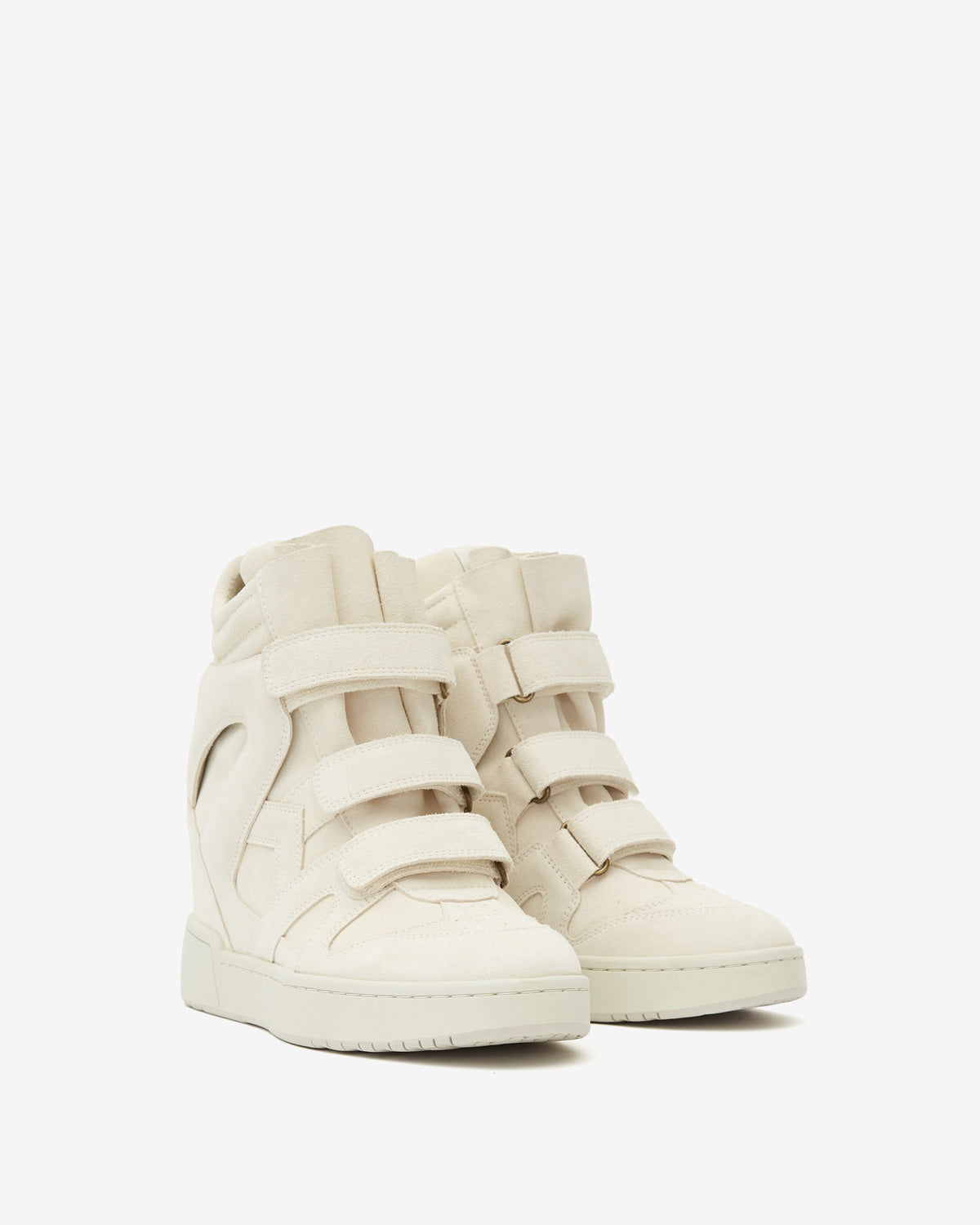 Isabel Marant IM3 baskets écru cuir compensées 5 cm