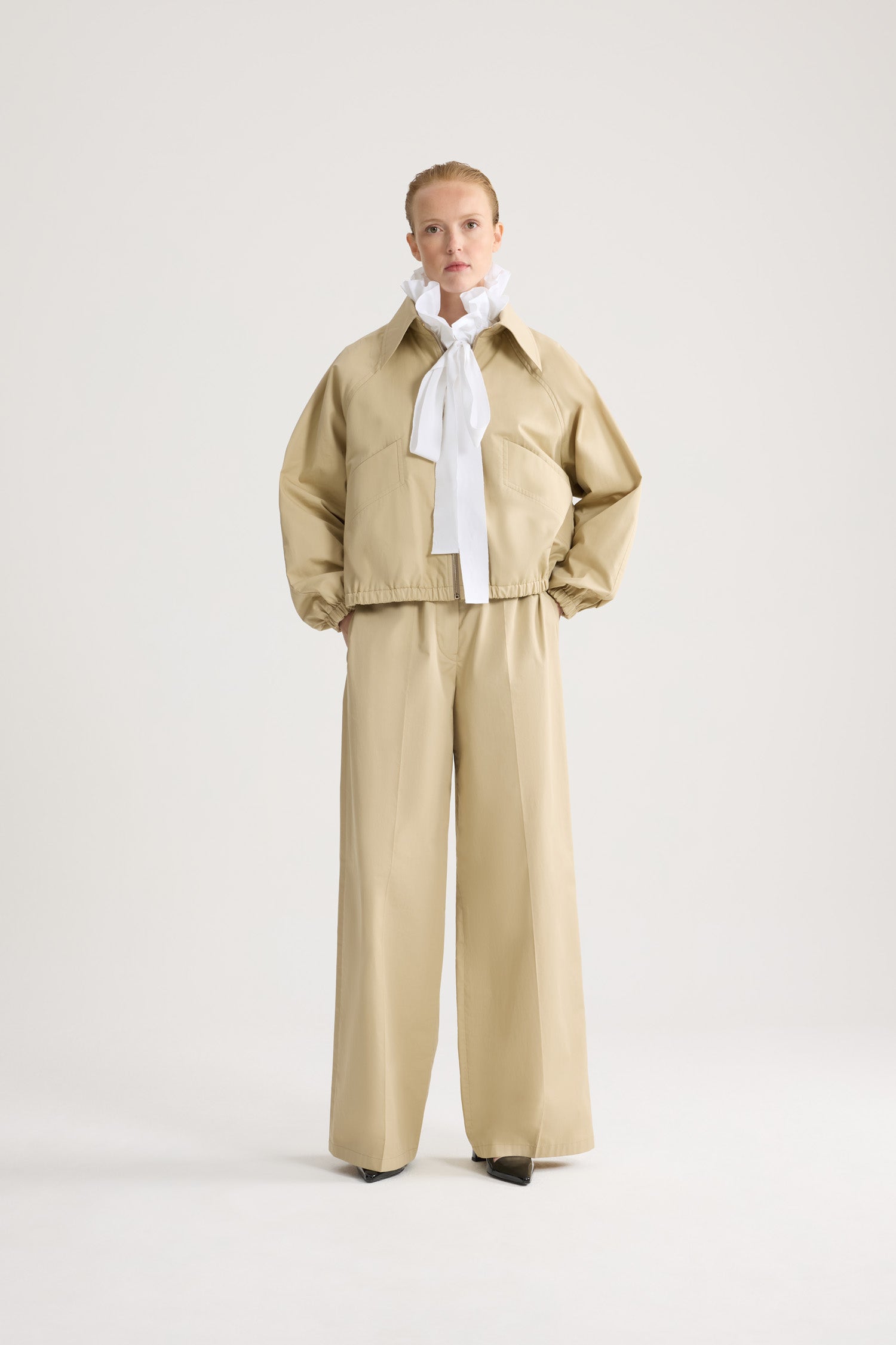 Patou OU049 veste coton bio Safari Sand zippée
