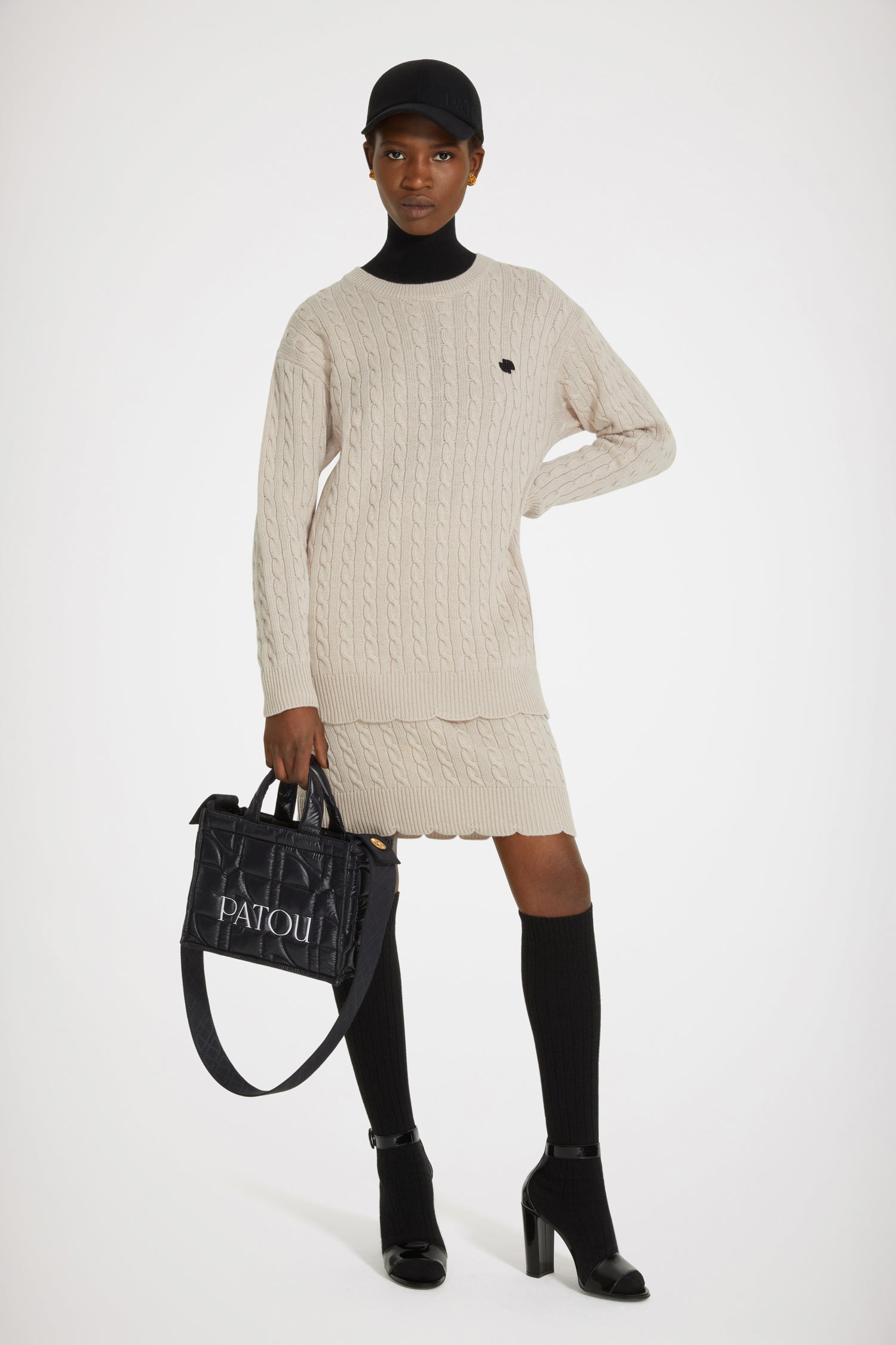 Patou H22KN108 pull torsadé merino biscuit XS-XL