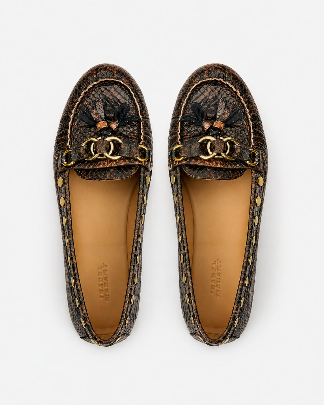 Isabel Marant Faxel mocassins cuir mocha pompons