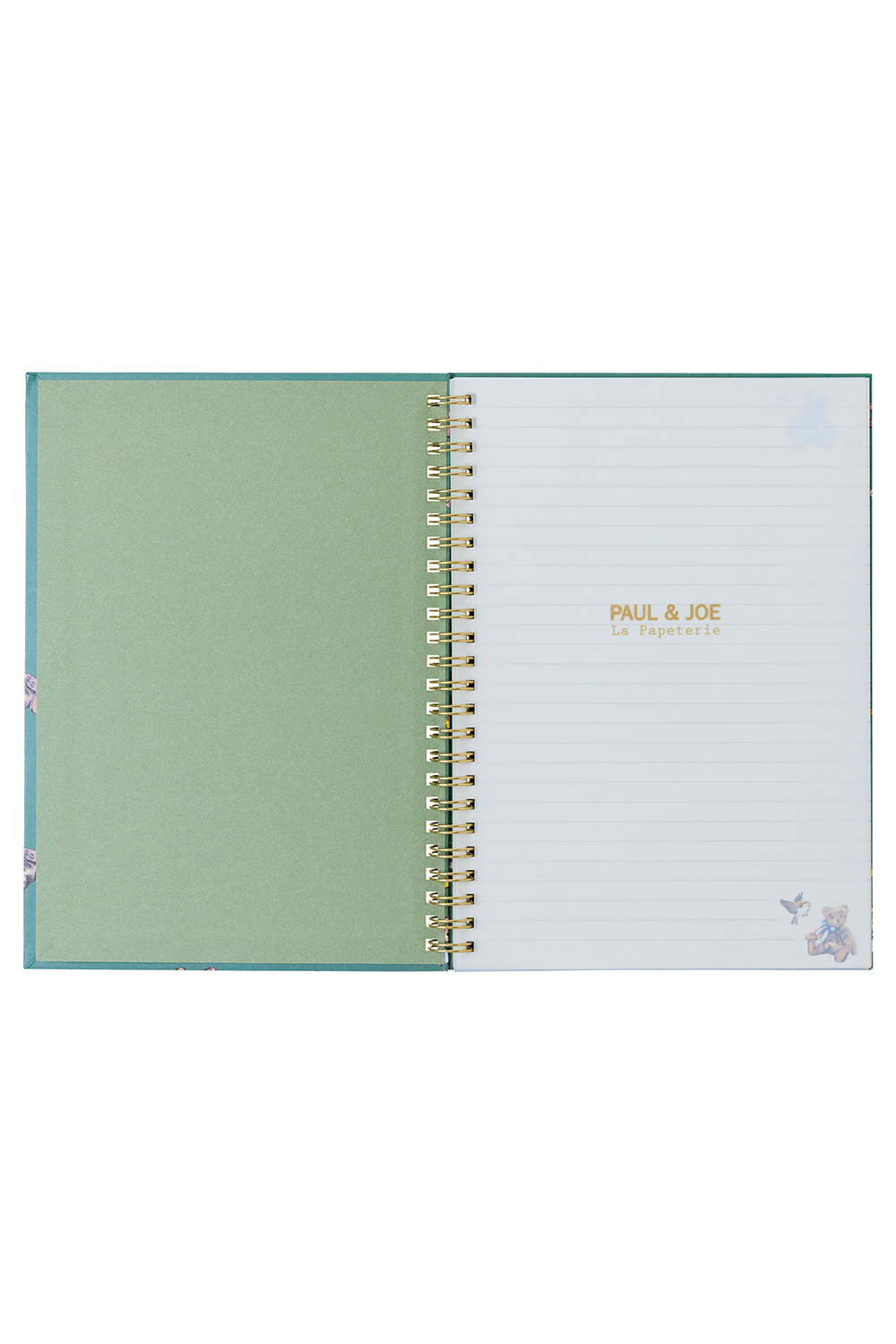 Paul & Joe Carnet A5 spirales oursons olive