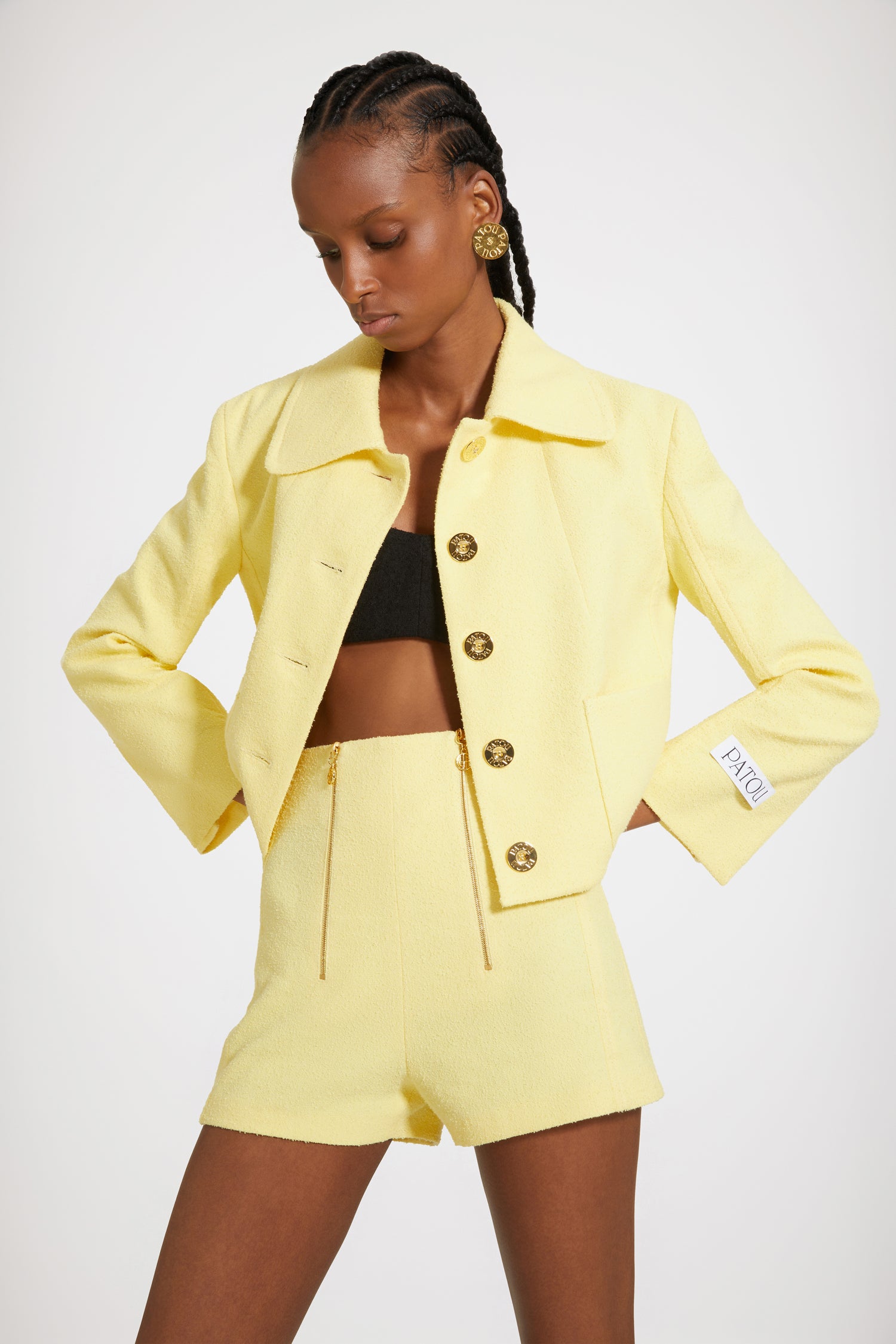 Patou P23JA031 veste tweed coton mimosa