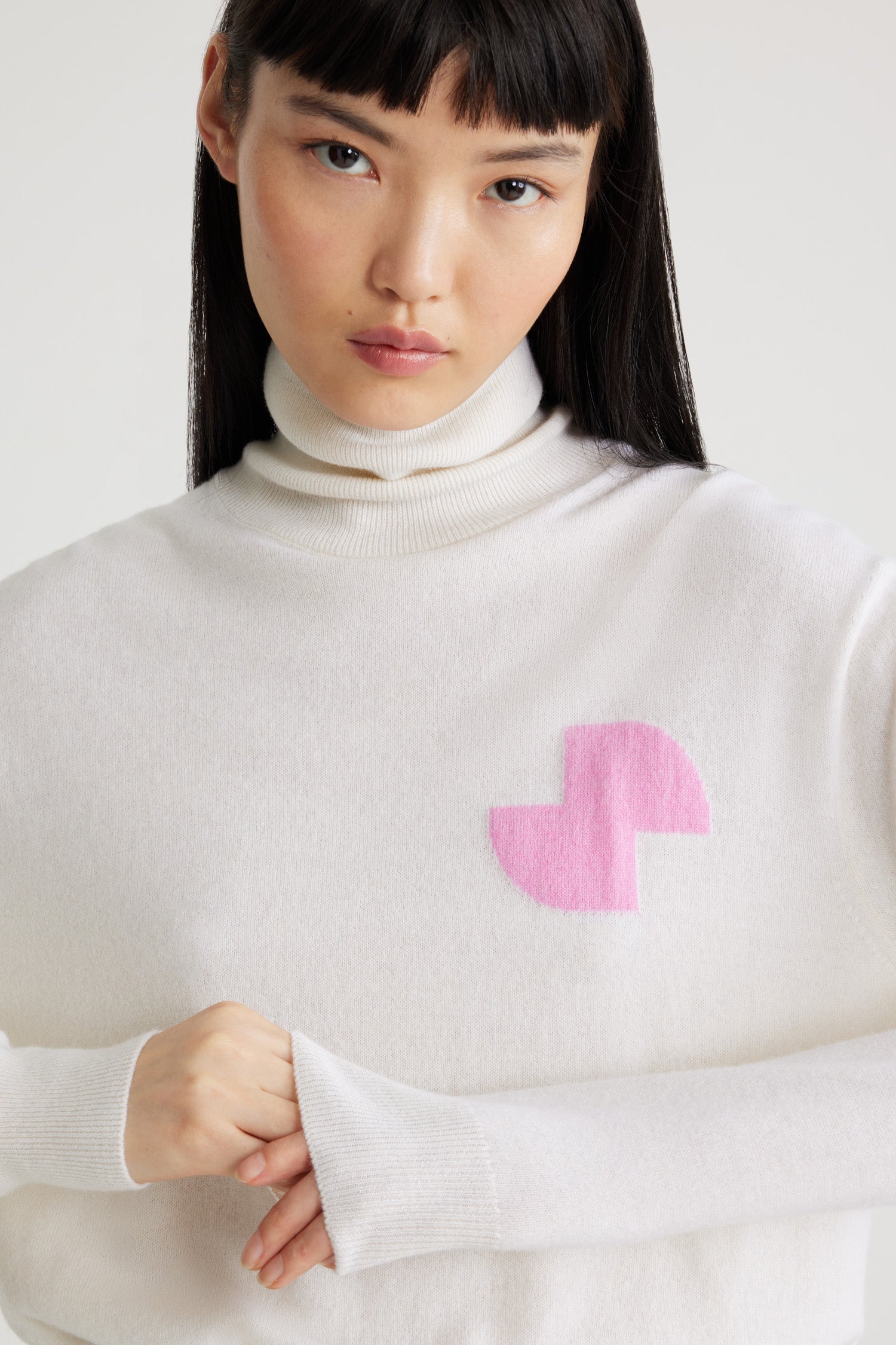 Patou Knitwear pull col roulé JP KN183 blanc cachemire