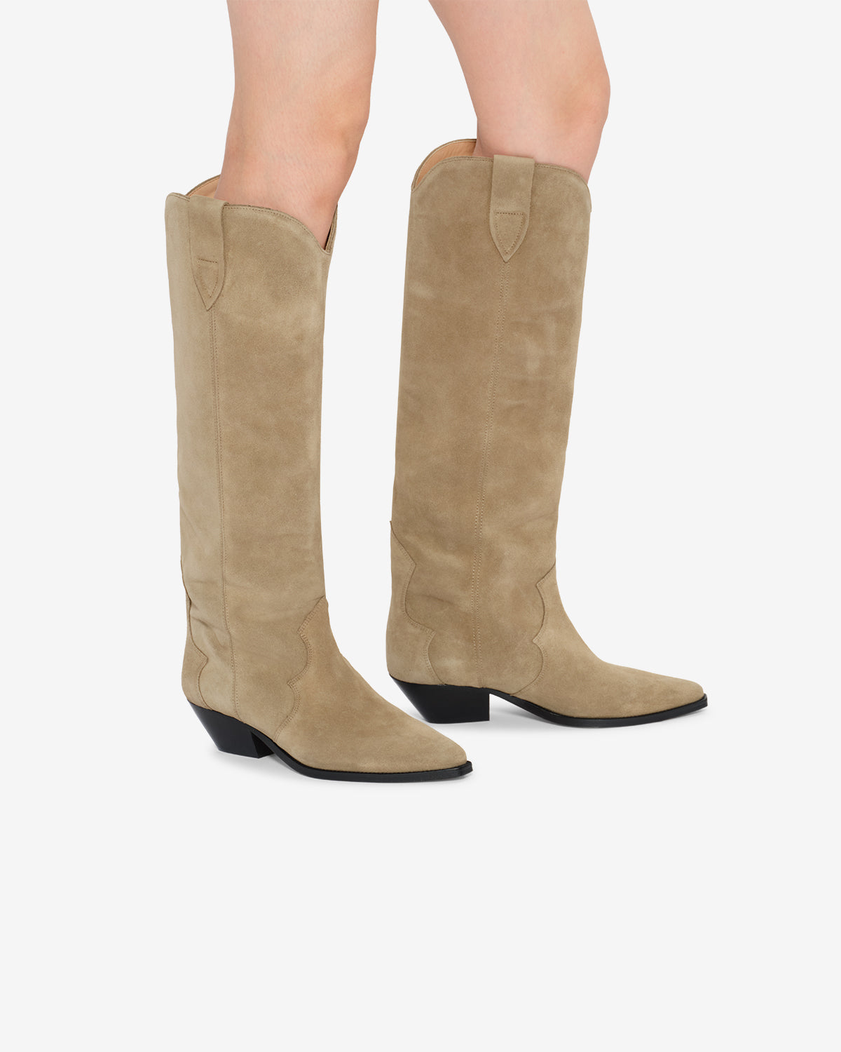 Isabel Marant Denvee bottes santiag taupe cuir talon 4 cm
