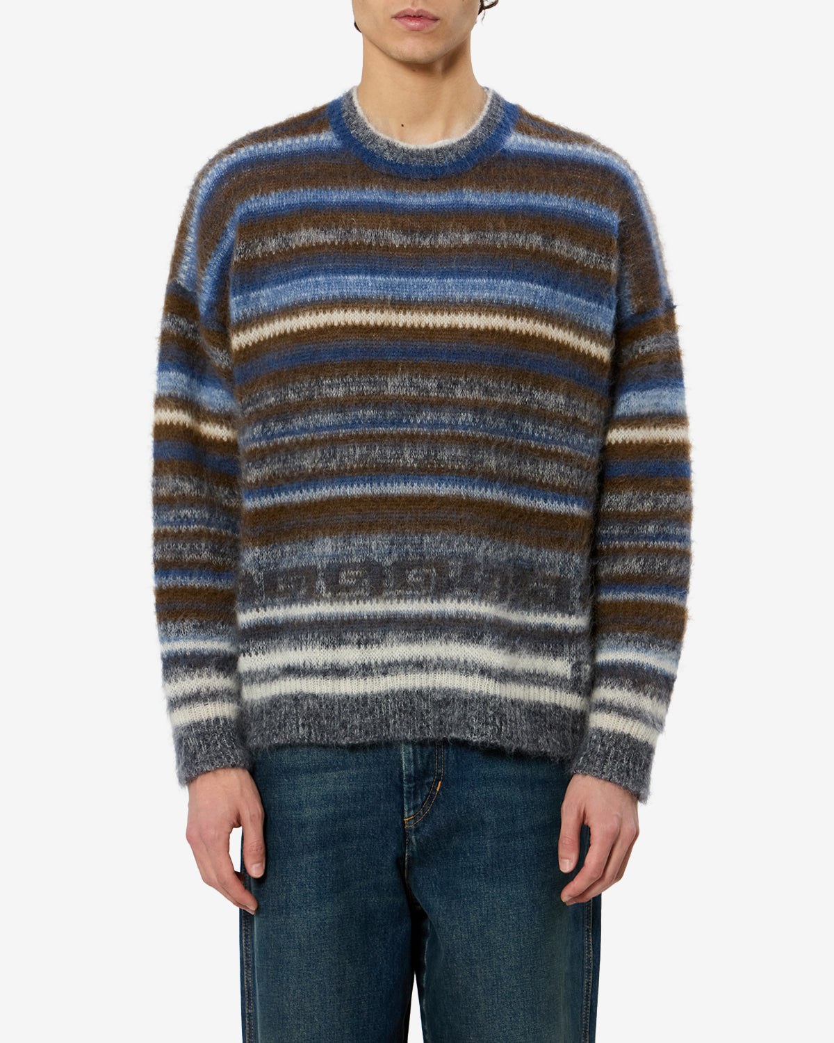 Isabel Marant Scolan pull mohair nuit rayures loose