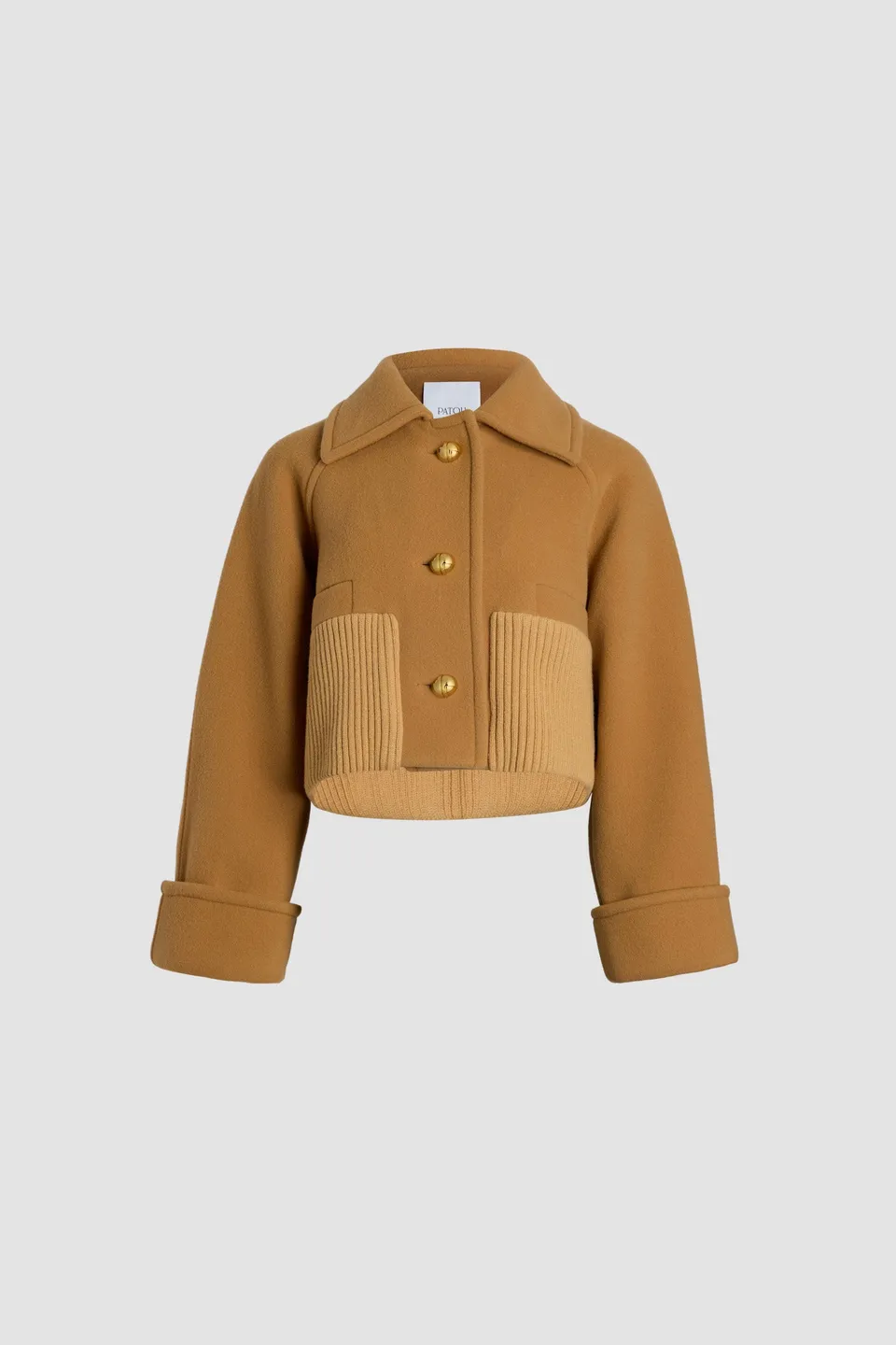 Patou Coats CO023 manteau laine biscuit Biscuit