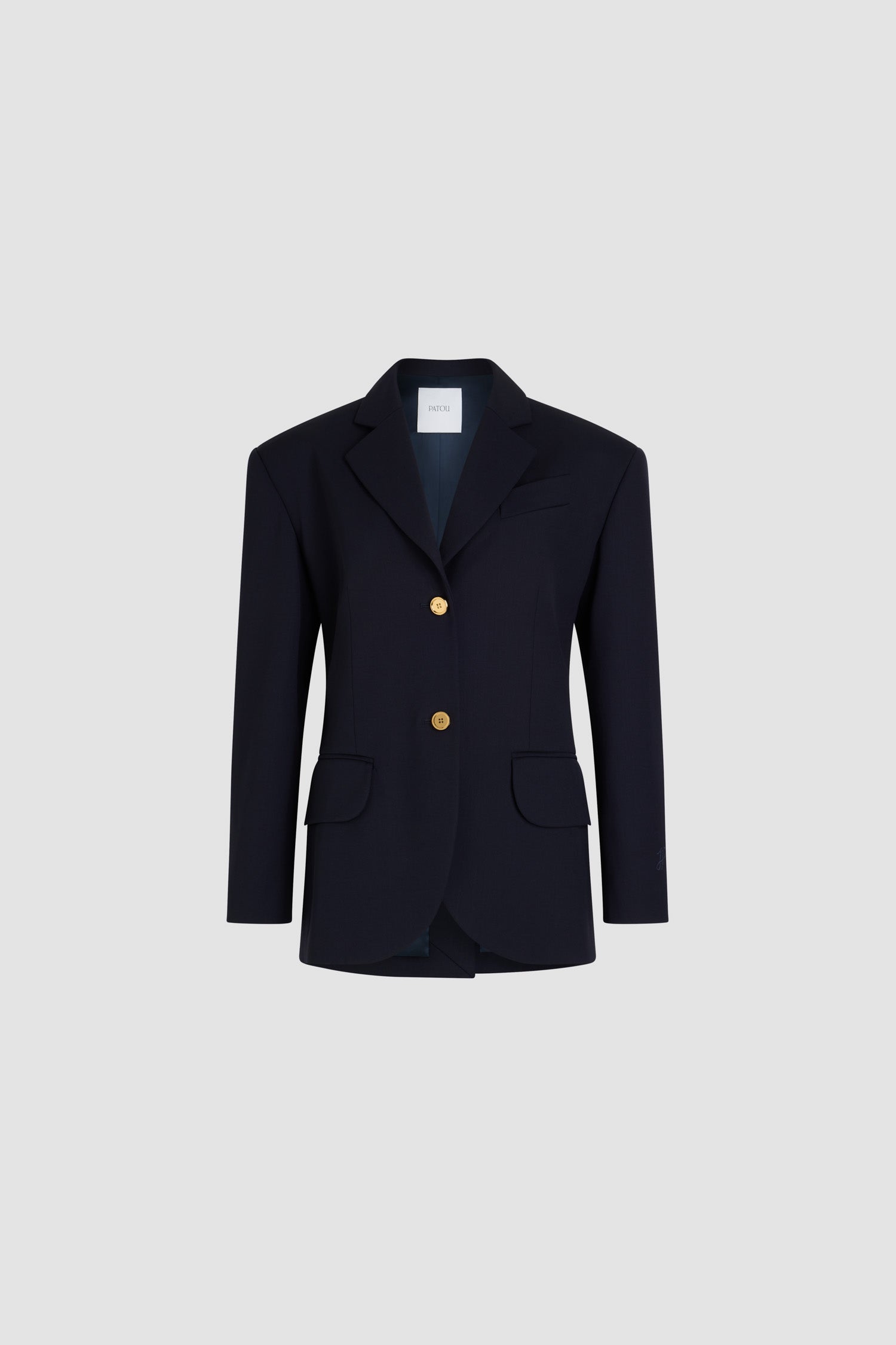 Patou P25JA047 veste oversize bleu marine 34-44 laine
