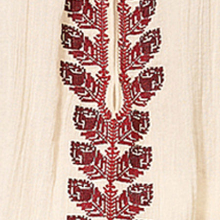 Isabel Marant Robes Ludy robe beige-rouge gaze coton