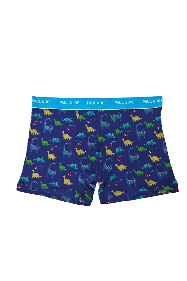 Paul & Joe dinosaure boxer bleu coton homme