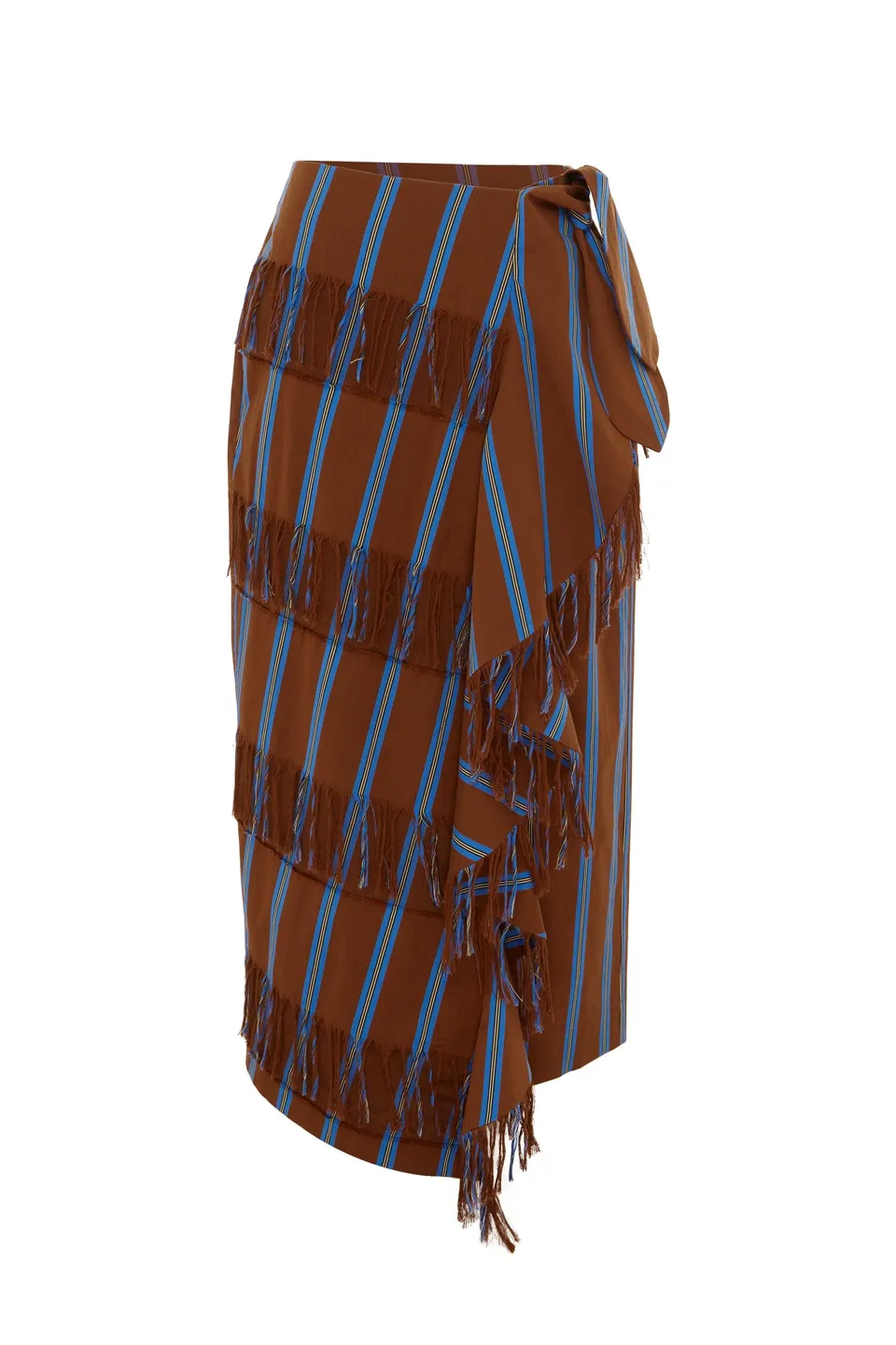 Alemais Noura Fringe Wrap jupe midi rayée