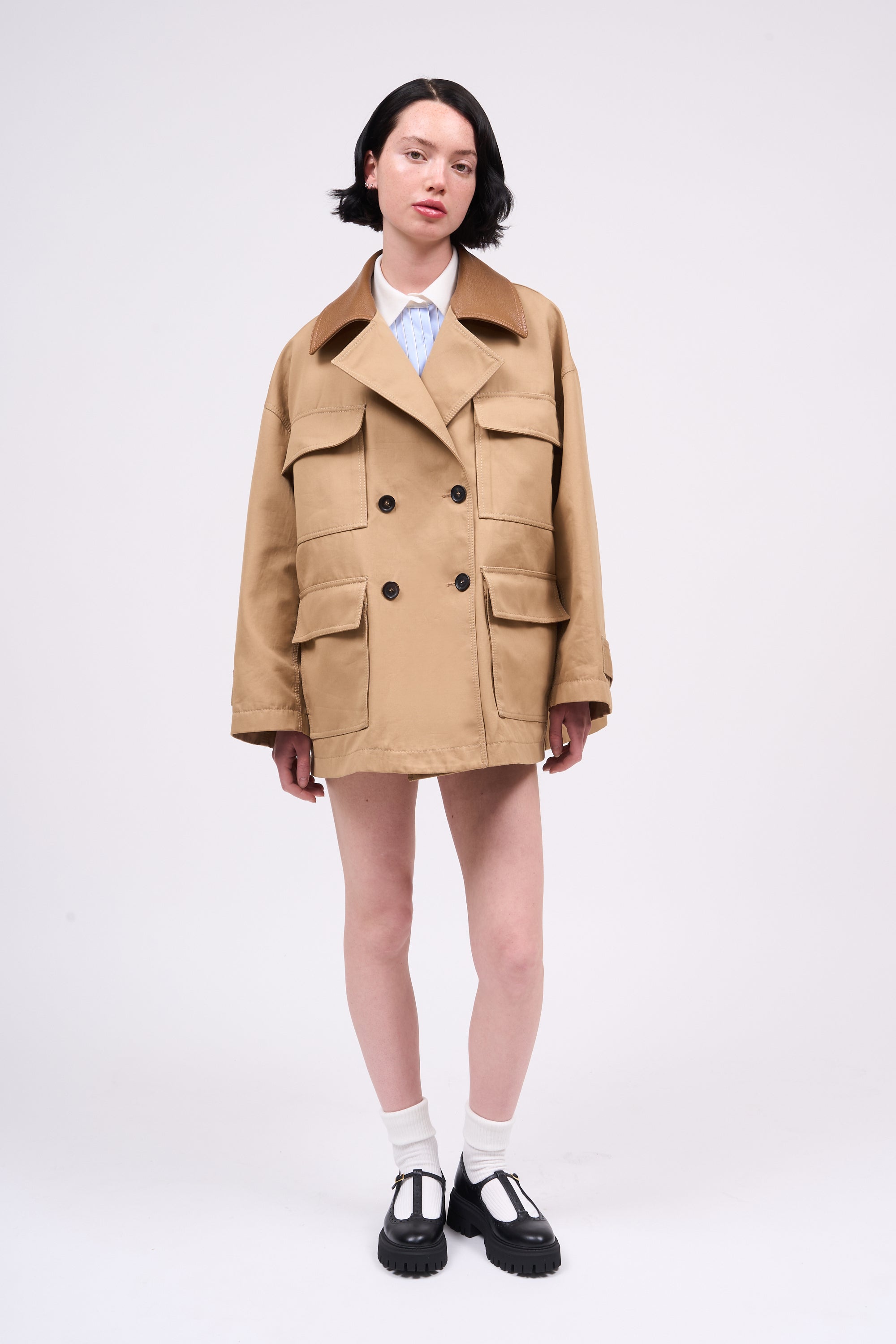 Paul & Joe Duncan veste oversized coton camelMade in France