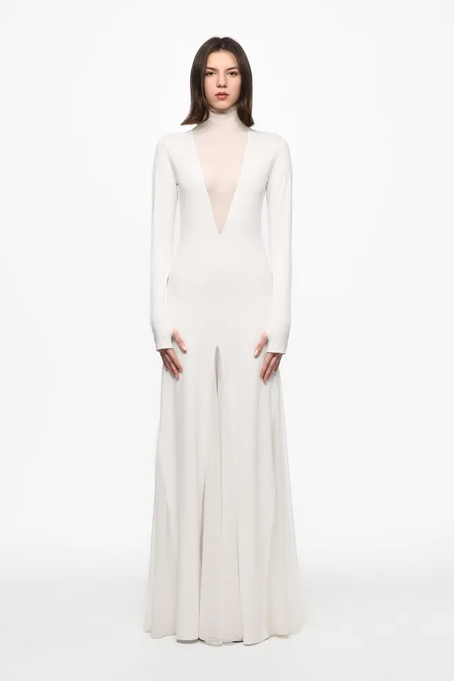 ATU Body Couture White Maxi robe blanche tulle taille S