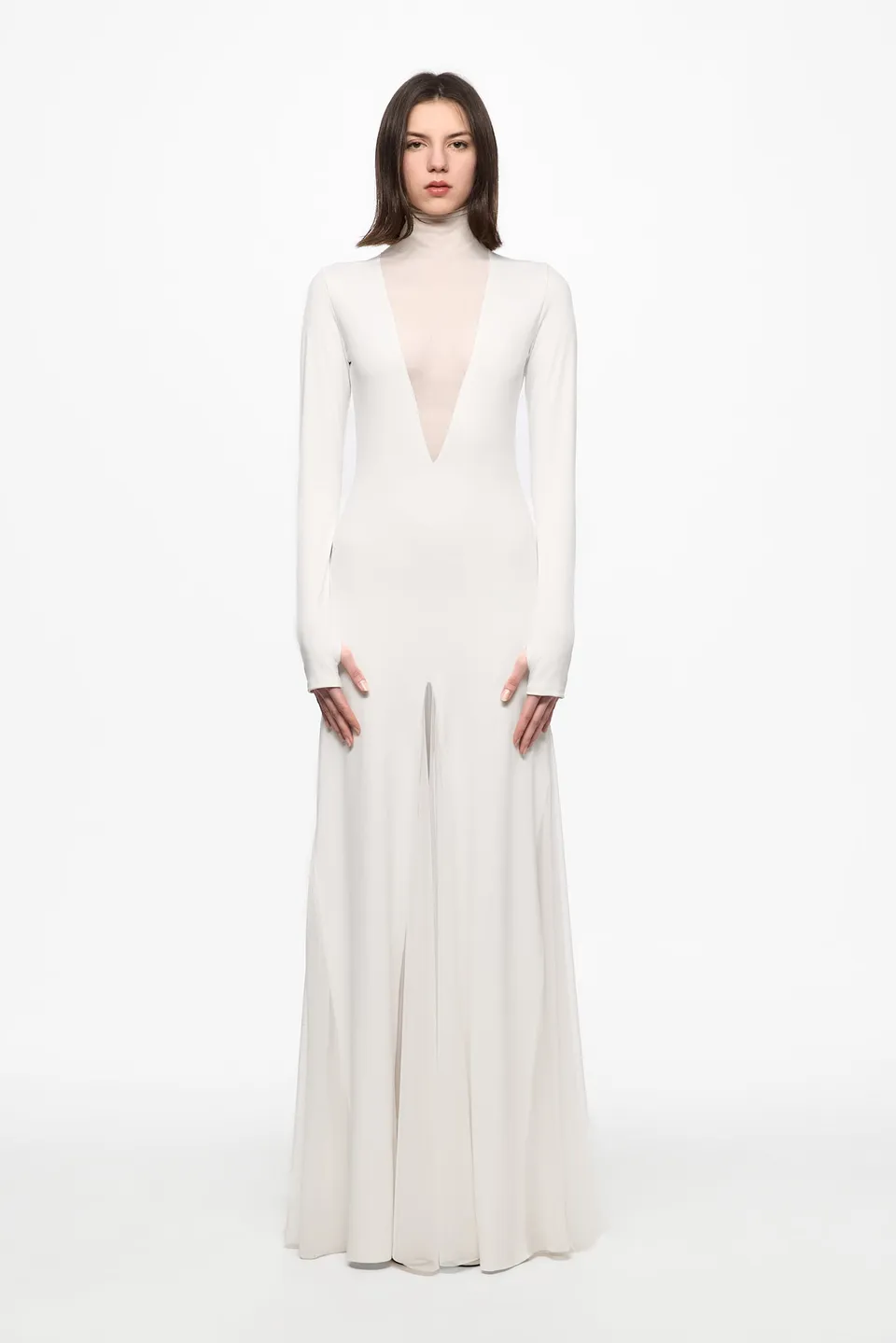 ATU Body Couture White Maxi robe blanche tulle taille S