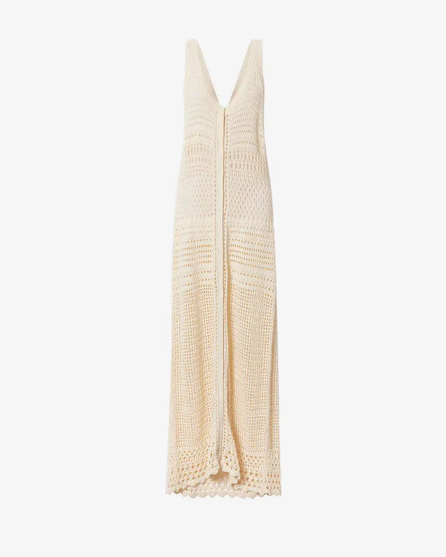 Isabel Marant Zaro robe écru crochet coton lin