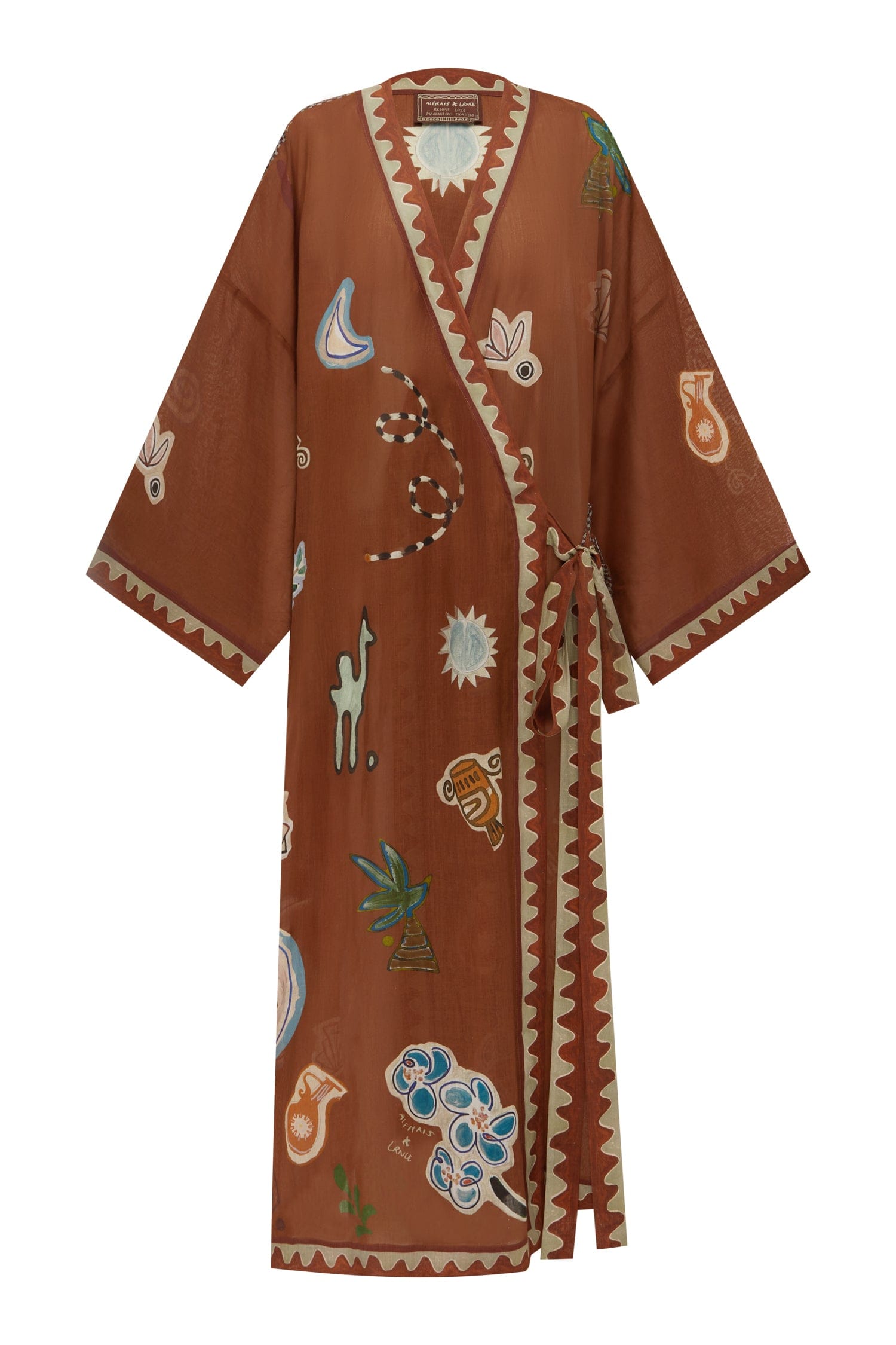 Alemäis Laurence robe portefeuille maxi taille unique ramie