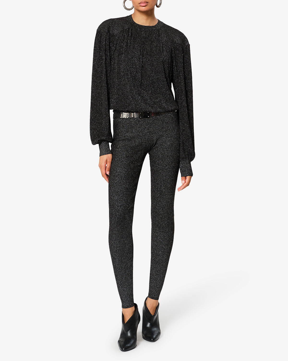 Isabel Marant Maritza pantalon legging noir lurex