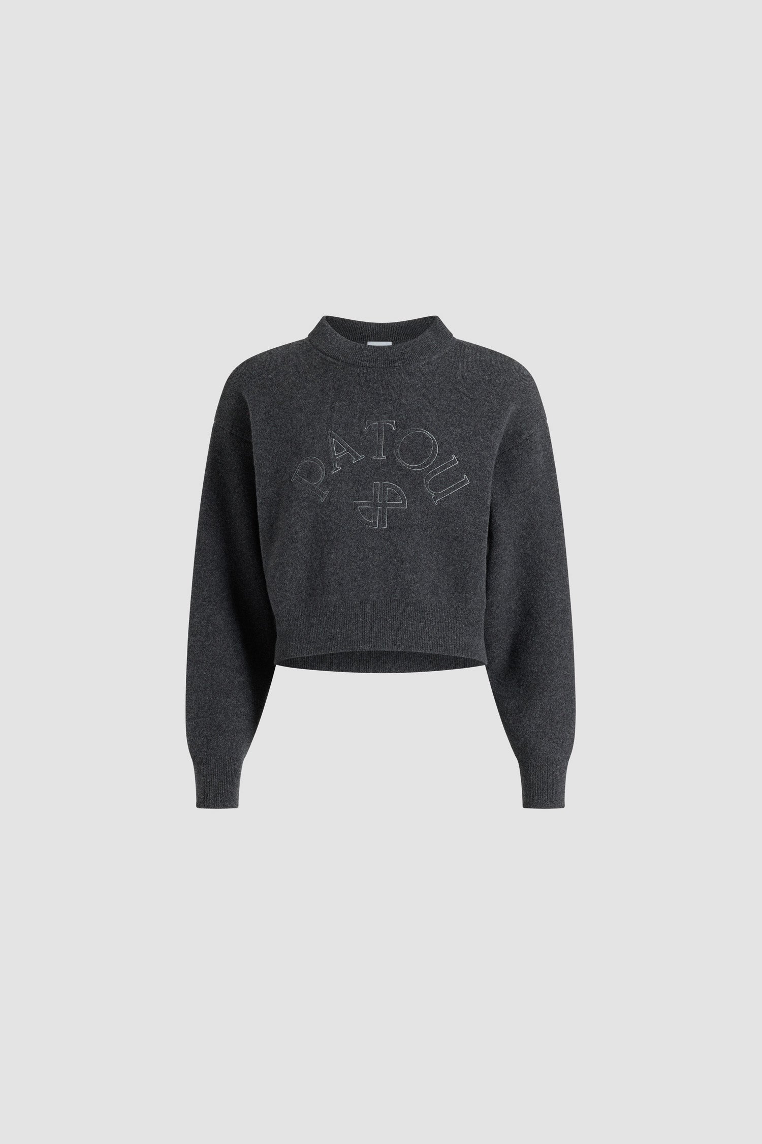 Patou Knitwear pull laine cachemire logo gris Mercury XS-XL
