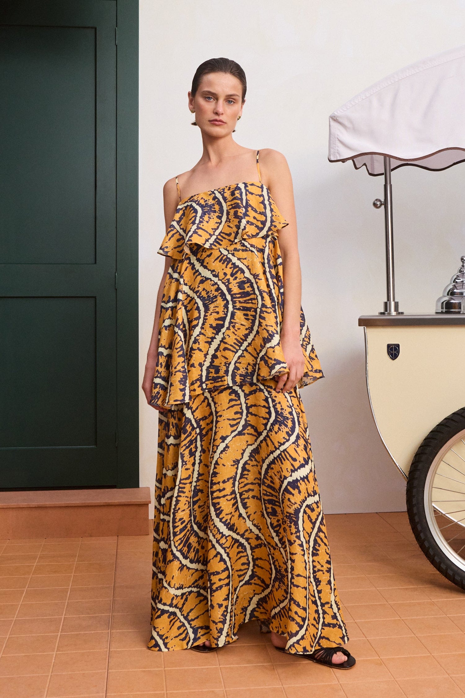 Alemaïs Ripple Dress robe maxi ramie volants