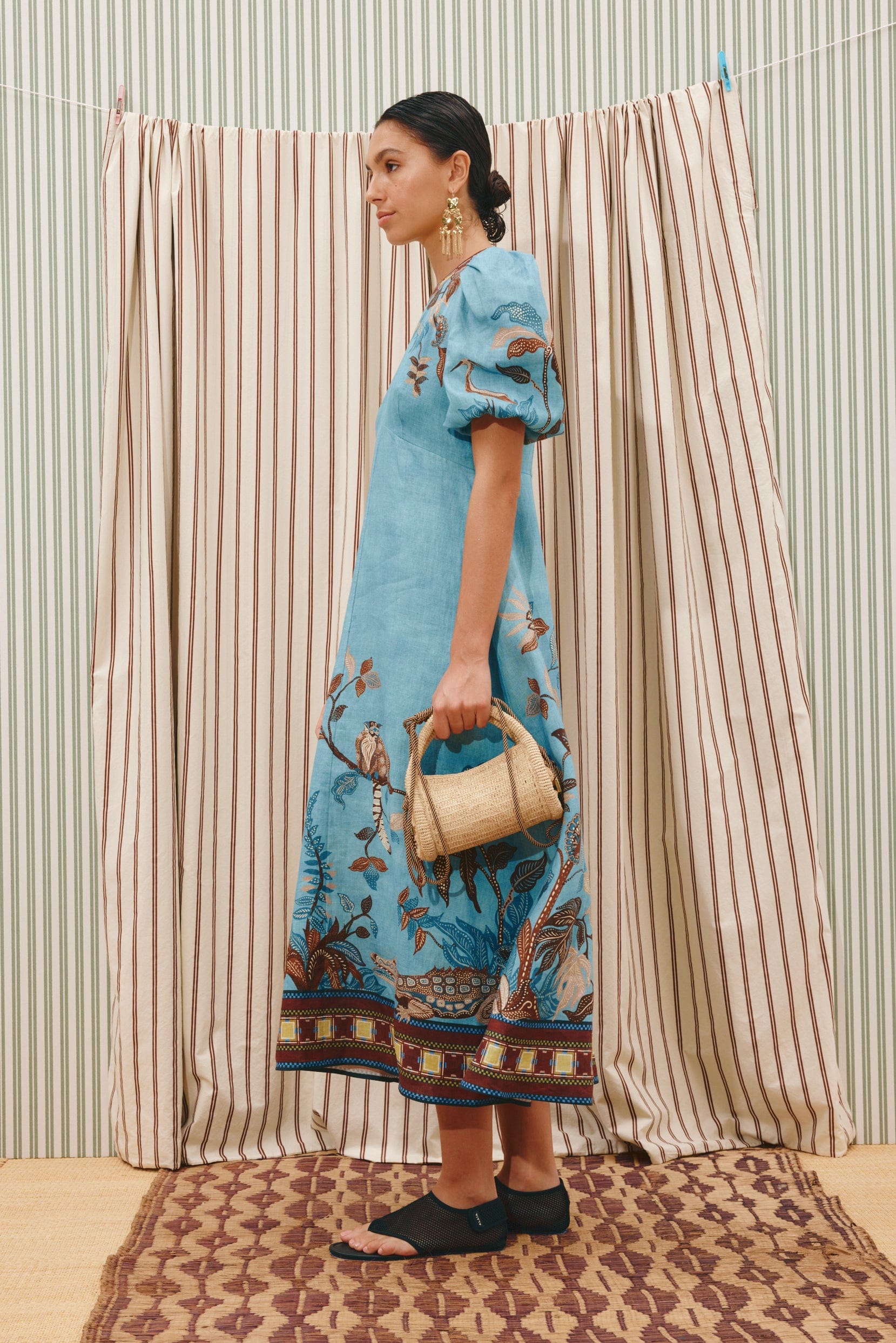 Alemäis Georgie Midi Dress robe midi lin jungle