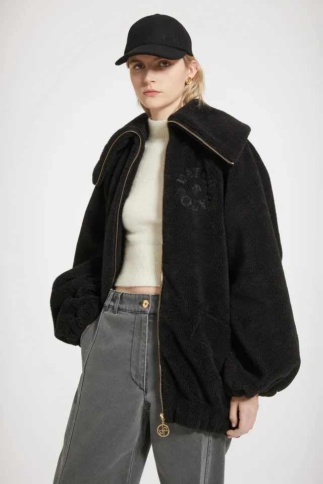 Patou Jackets JE098 bomber fausse fourrure Noir M