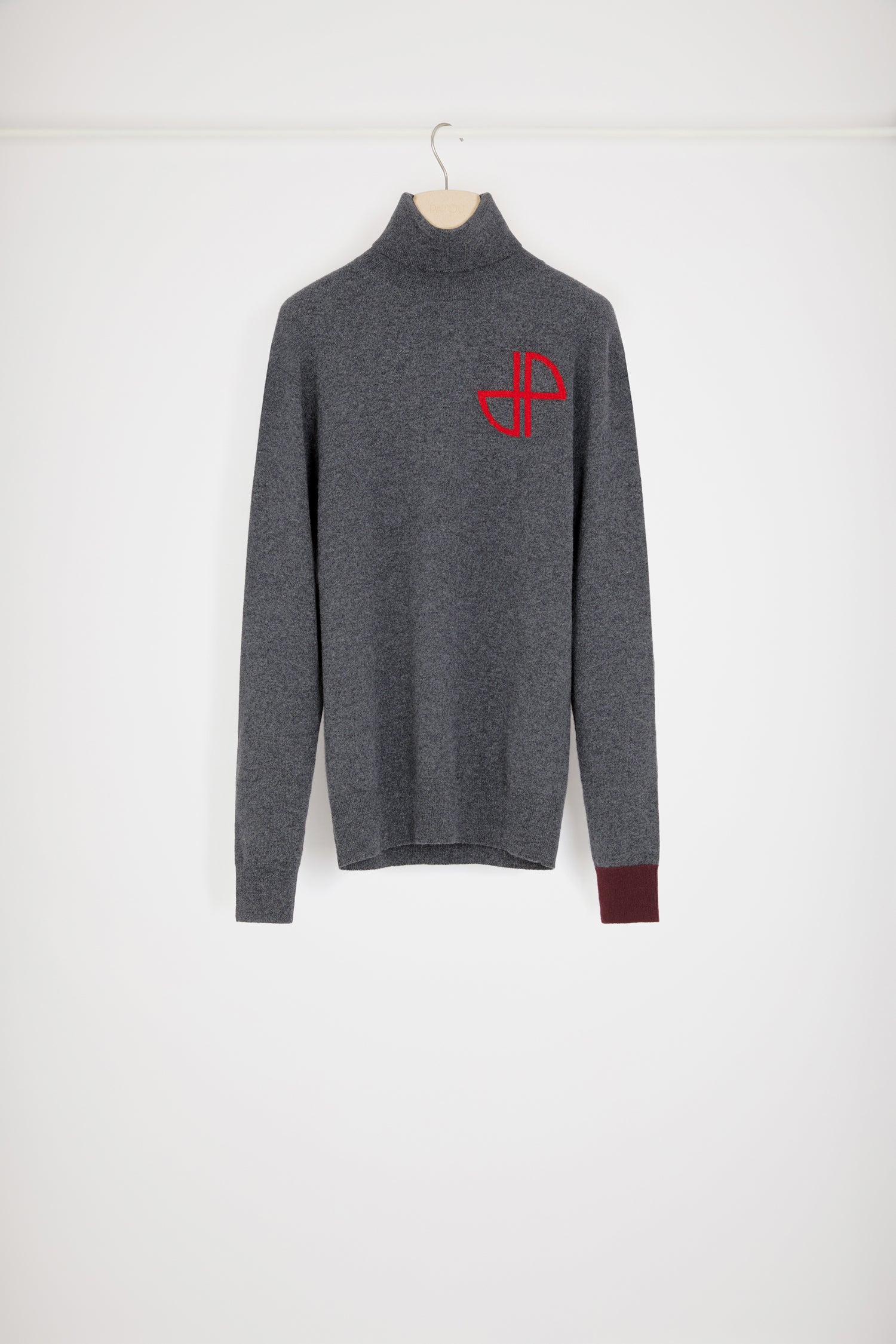 Patou Knitwear pull col roulé JP graphite laine cachemire