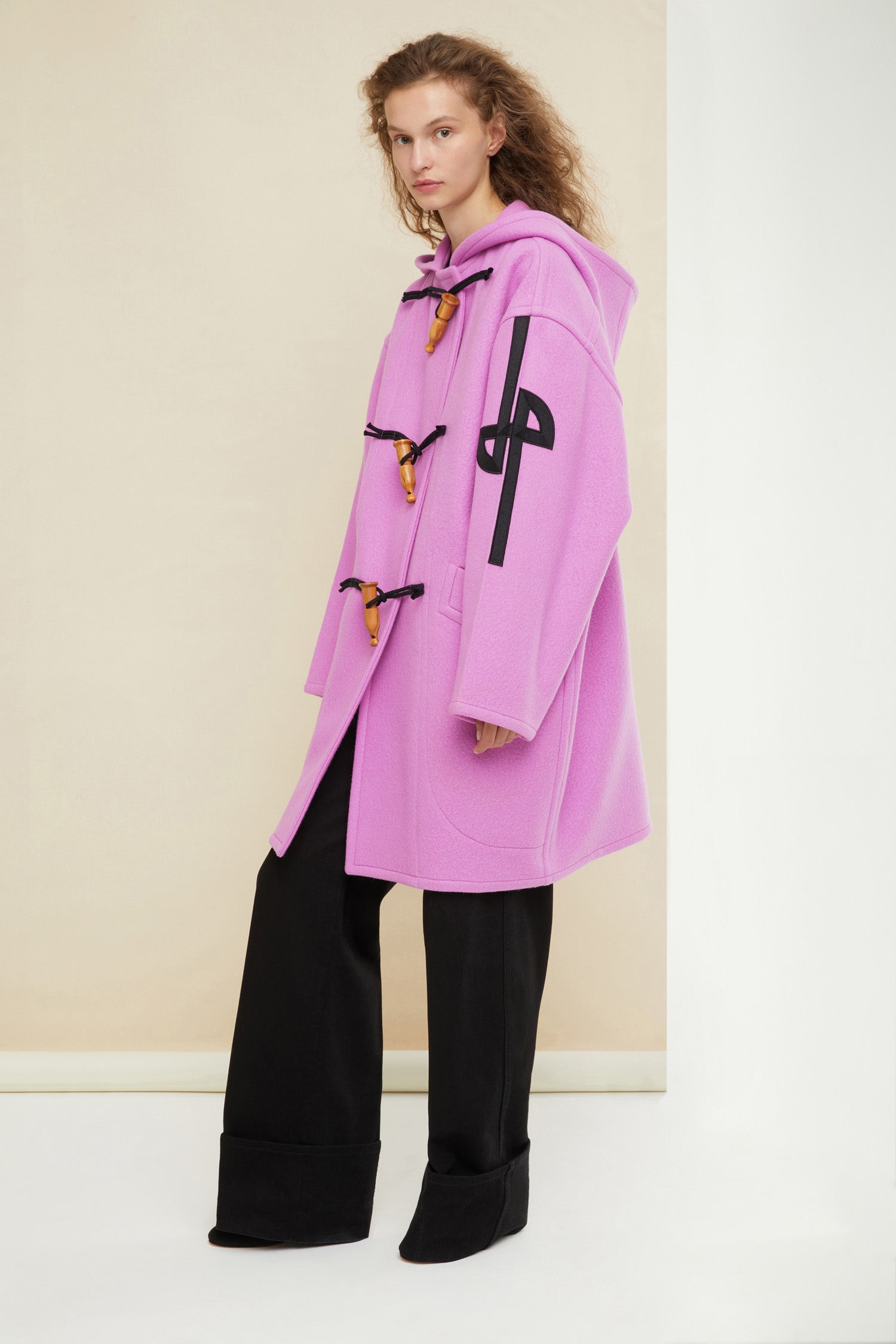Patou H21CO0060067450P manteau duffle laine rose XS-L