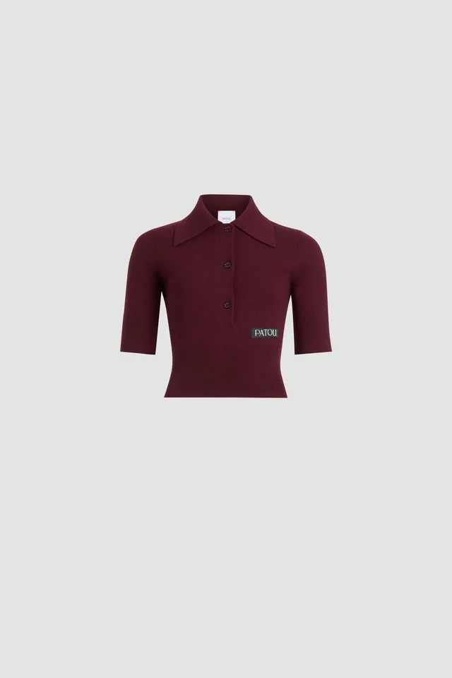 Patou KN3058041317R polo laine cachemire Vignola bordeaux