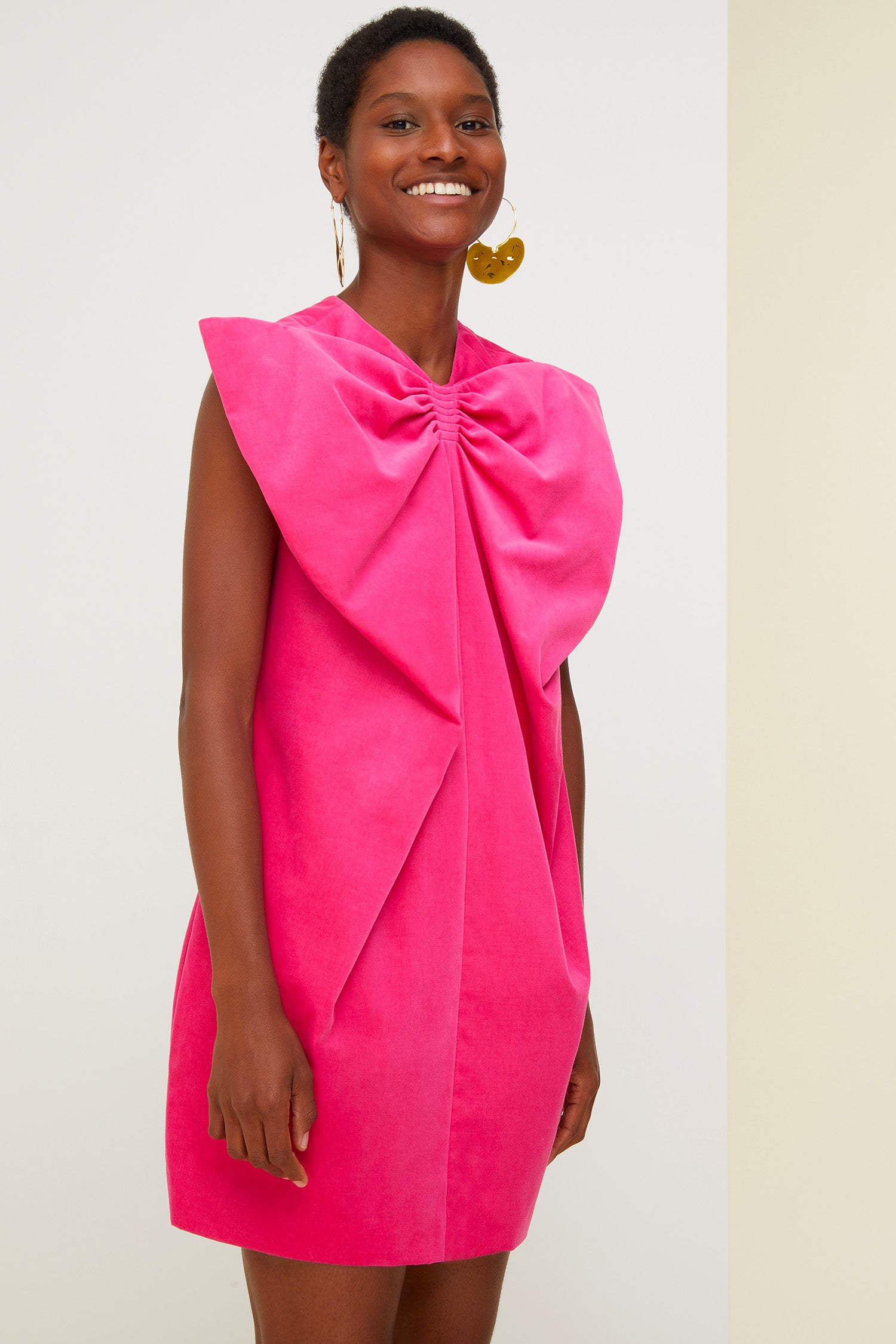 Patou Dresses robe mini velours nœud framboise 38