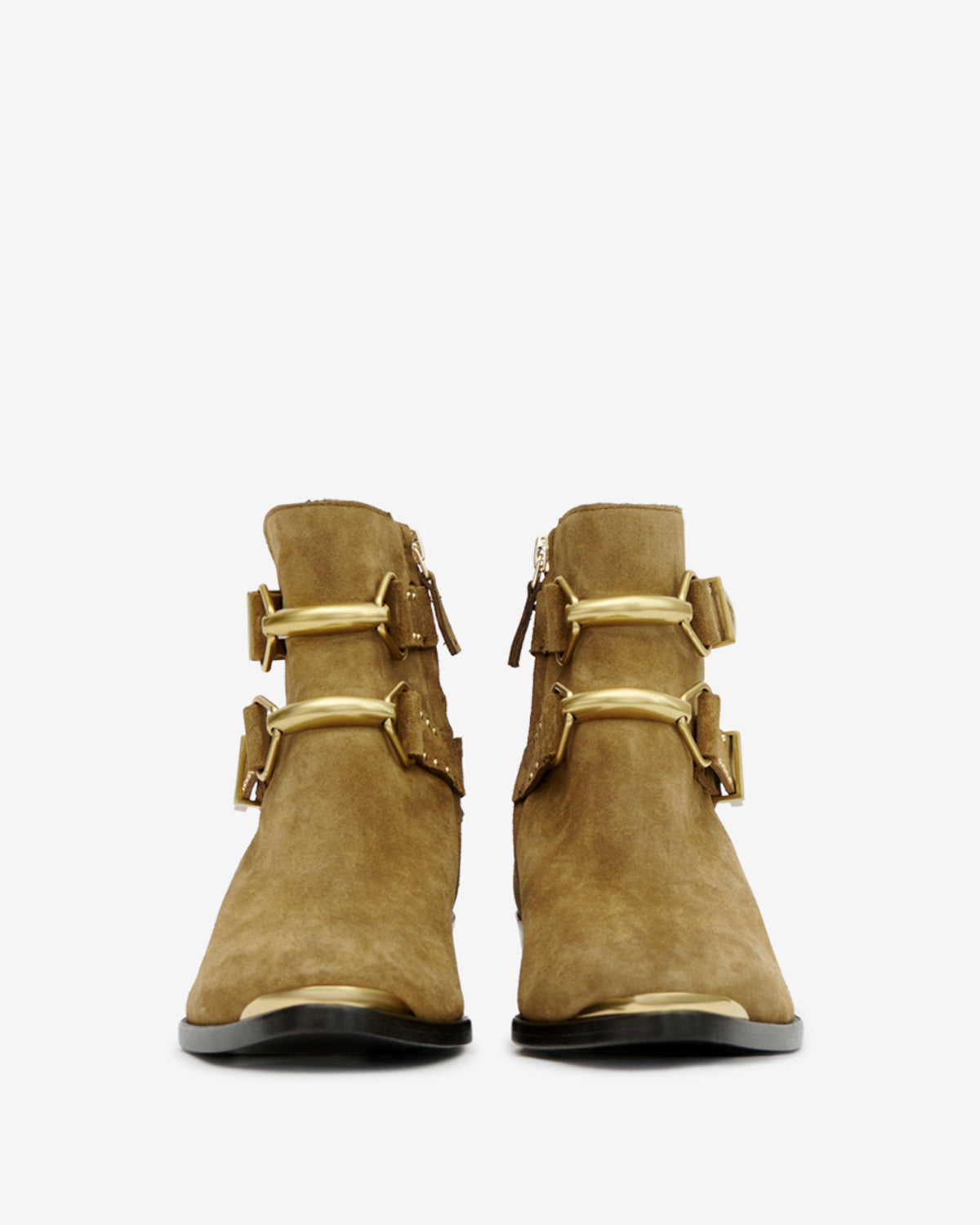 Isabel Marant Zalya boots taupe cuir talon 3 cm