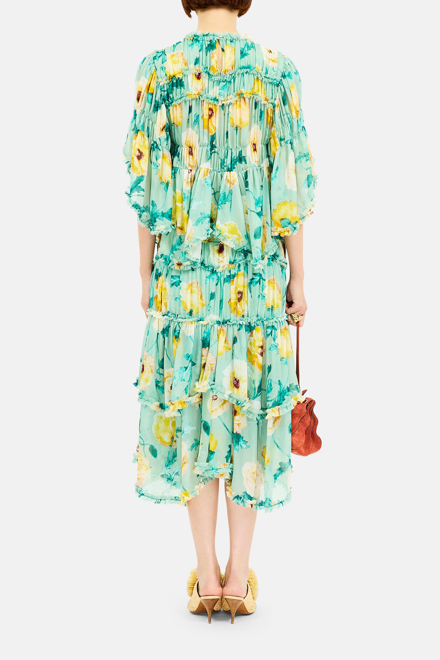 Ulla Johnson Lucile blouse soie Celadon manches 3/4