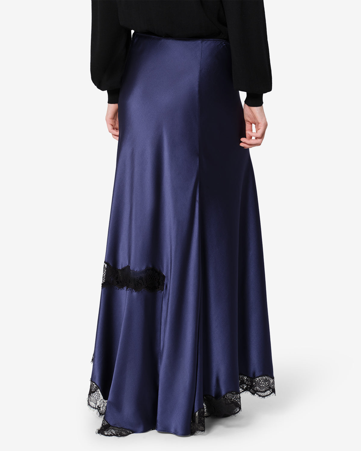 Isabel Marant Alexandra jupe longue nuit soie dentelle