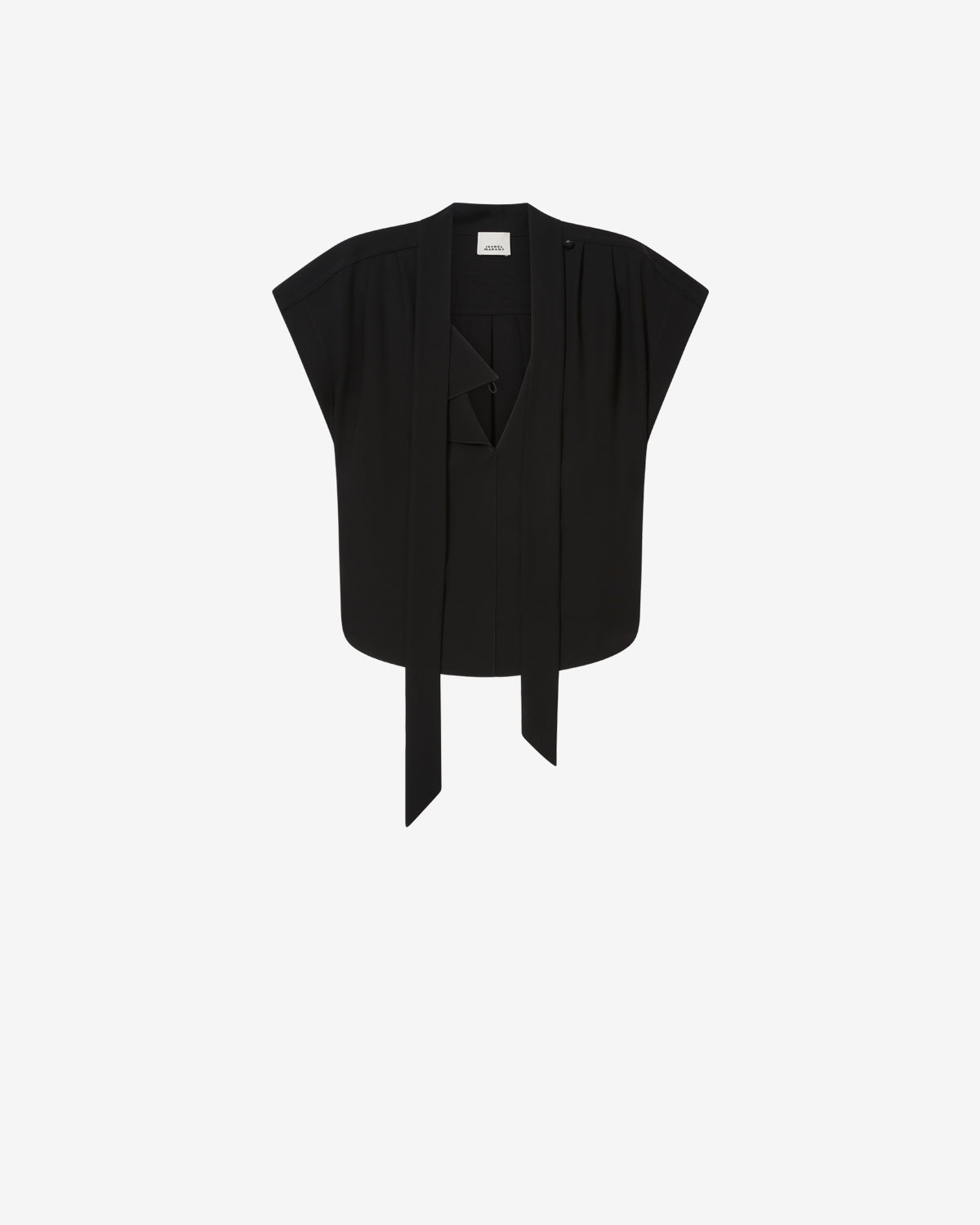 Isabel Marant Selene blouse crêpe noir lavallière