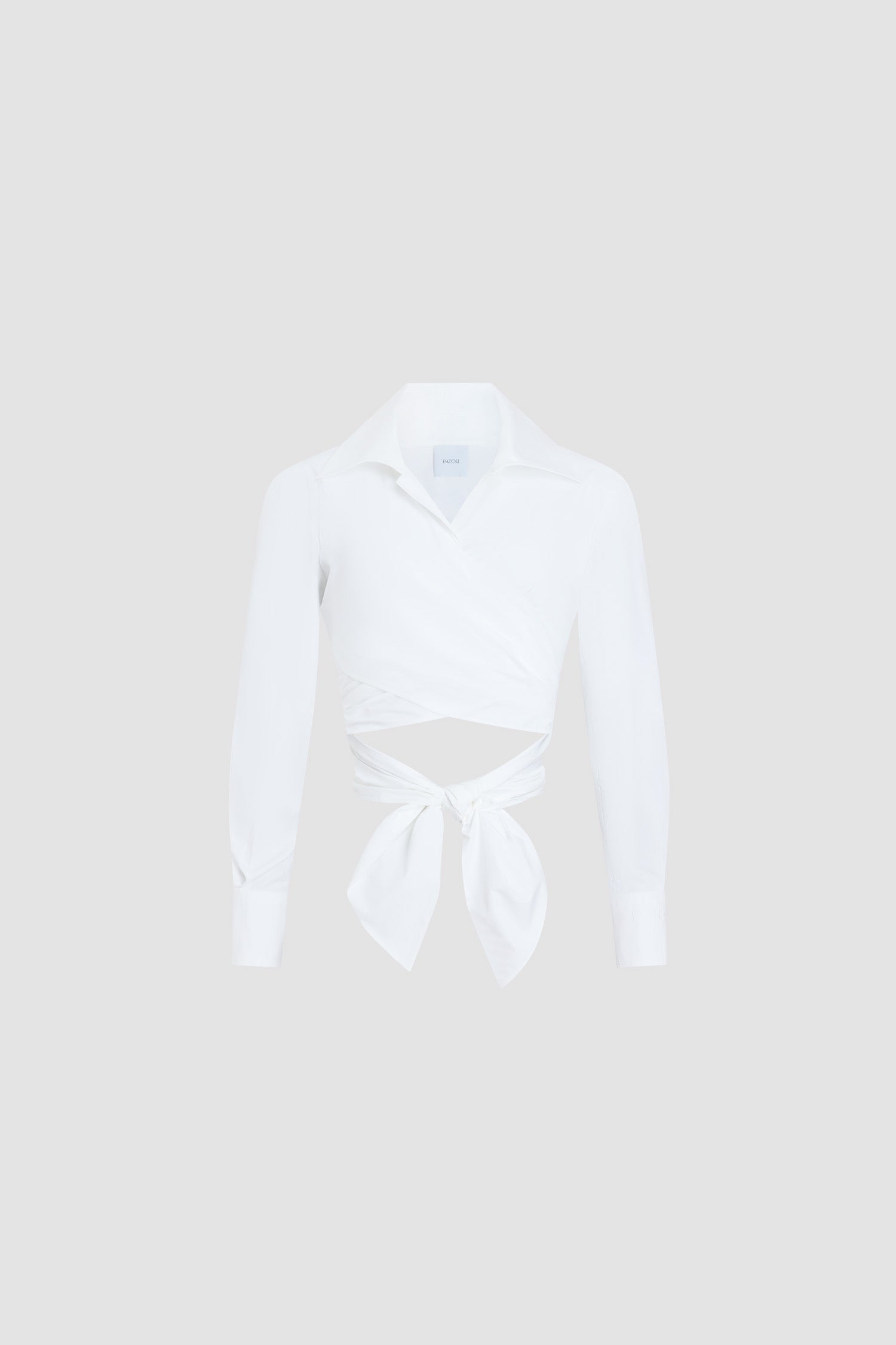 Patou TO168 Top coton bio blanc manches longues col V